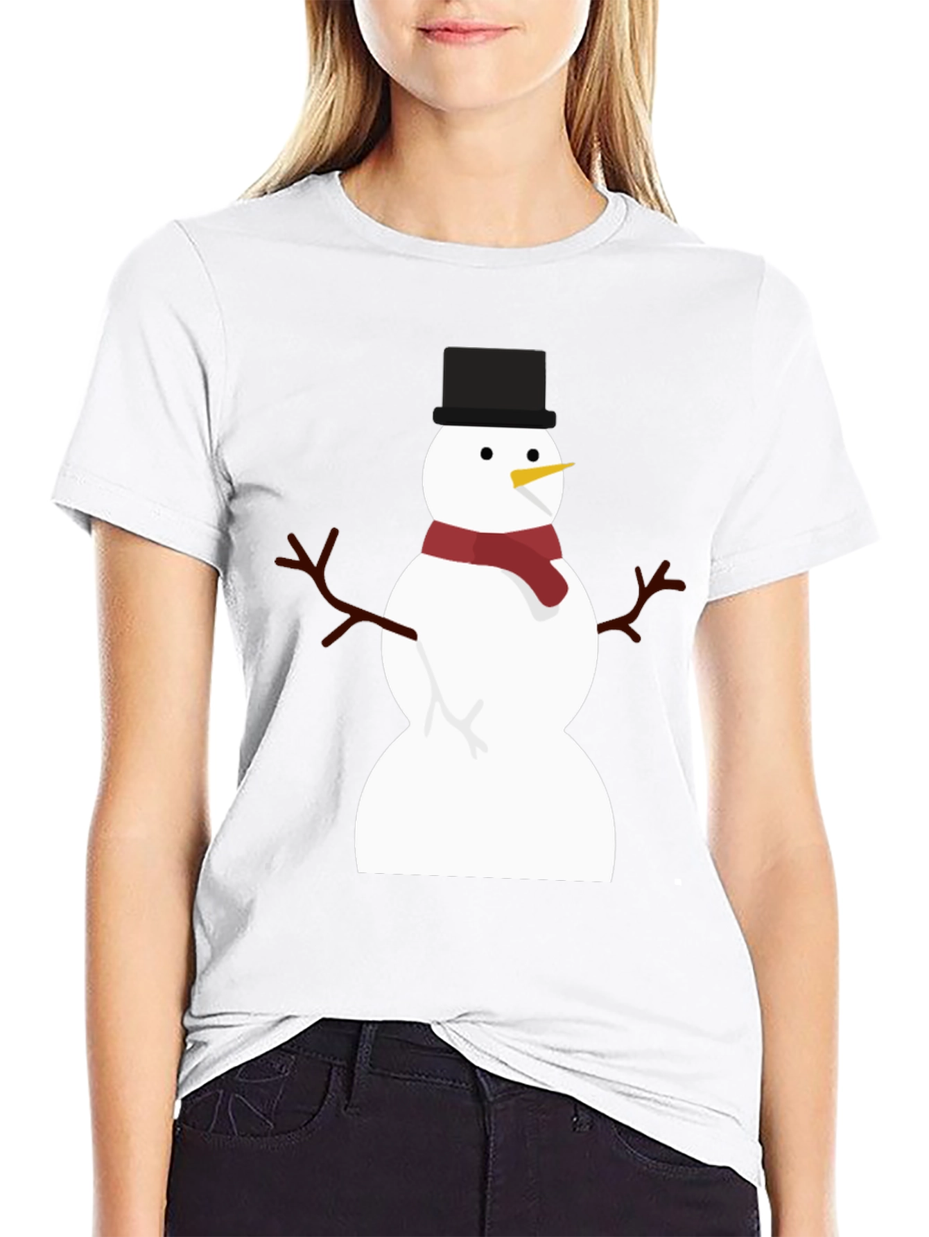 Festive Snowman Graphic T-Shirt