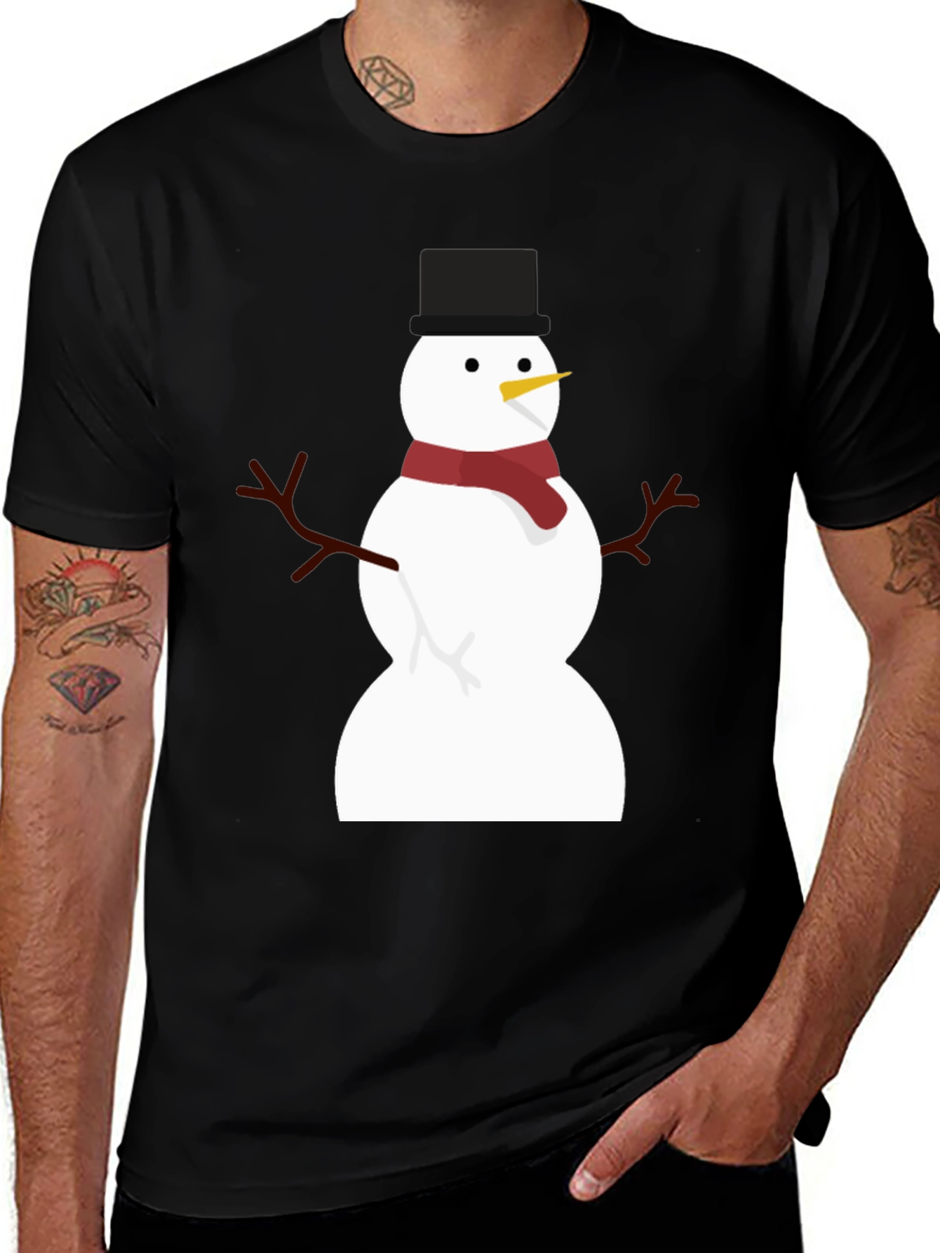 Festive Snowman Graphic T-Shirt