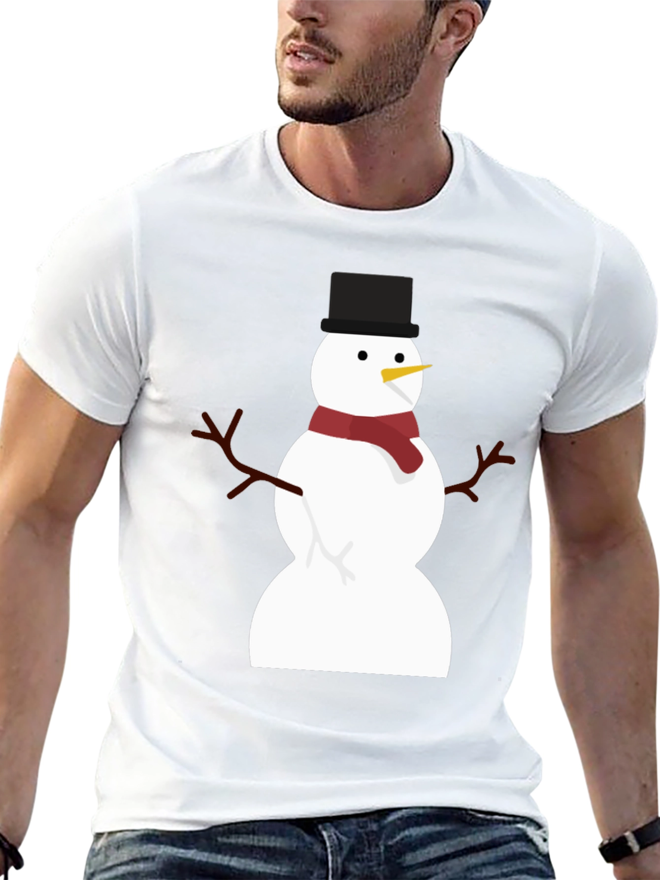 Festive Snowman Graphic T-Shirt