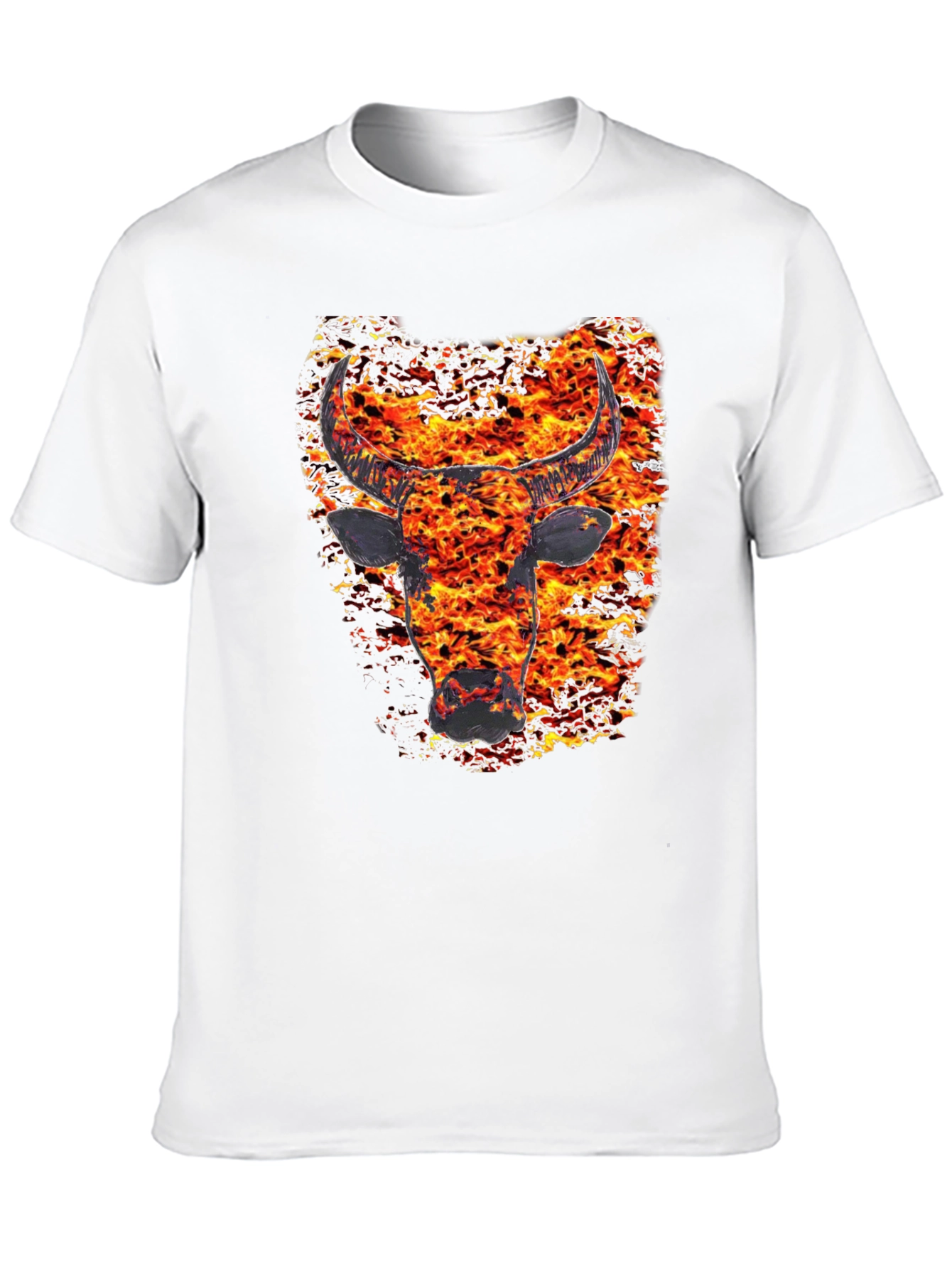 Fiery Bull Graphic Tee - Mens Black T-Shirt