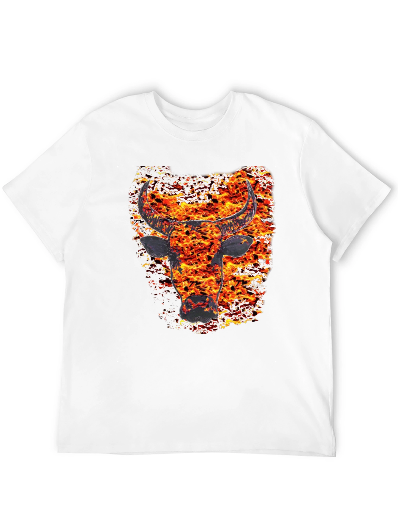Fiery Bull Graphic Tee - Mens Black T-Shirt
