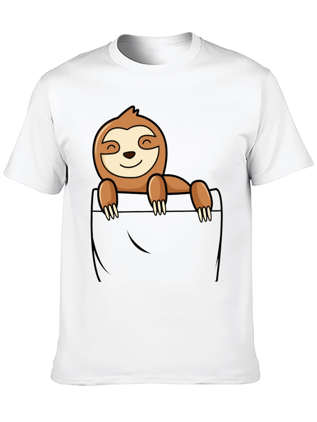Sloth Pocket T-Shirt - Cute Animal Graphic Tee