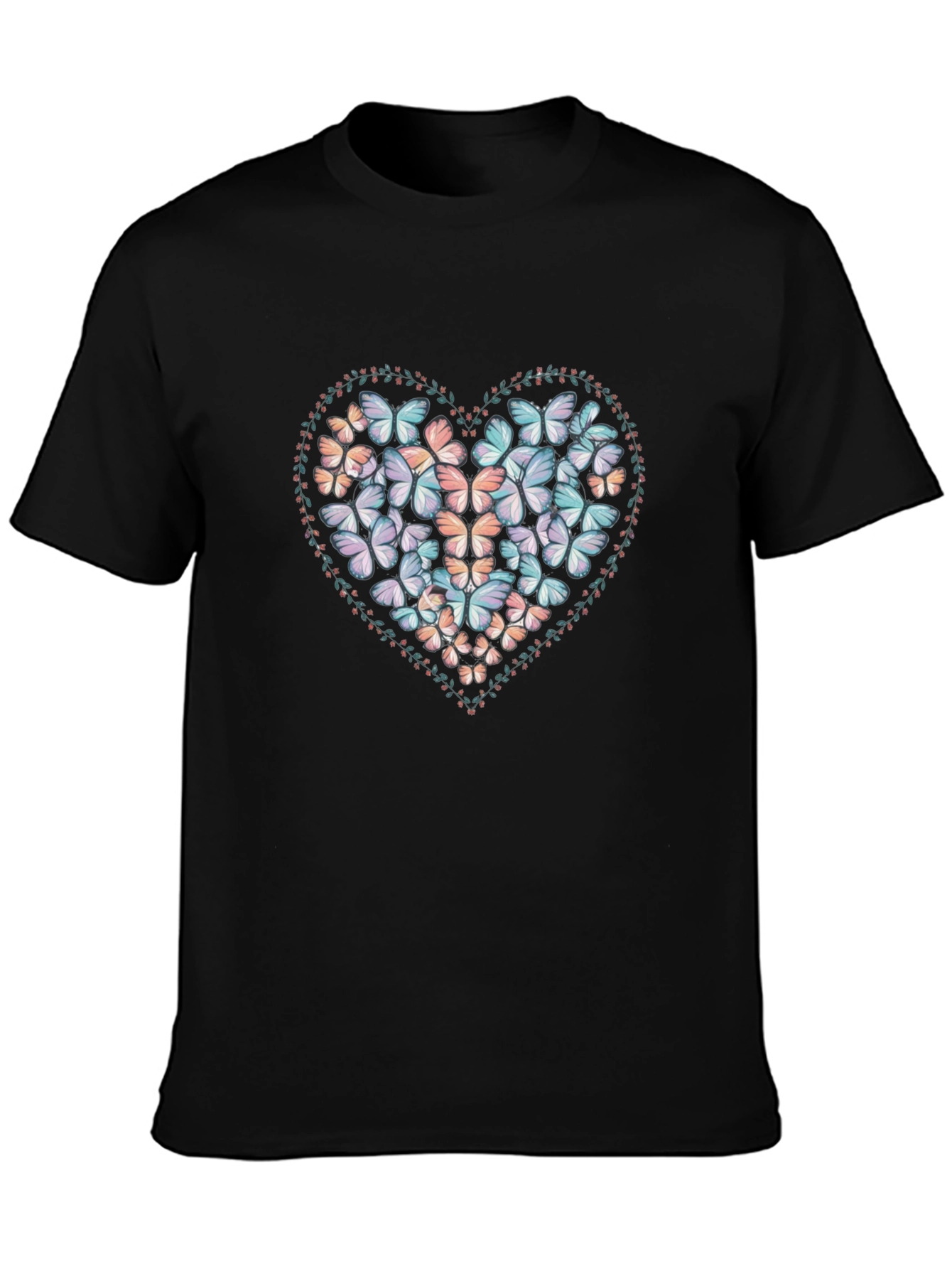 Butterfly Heart Graphic Tee - Black
