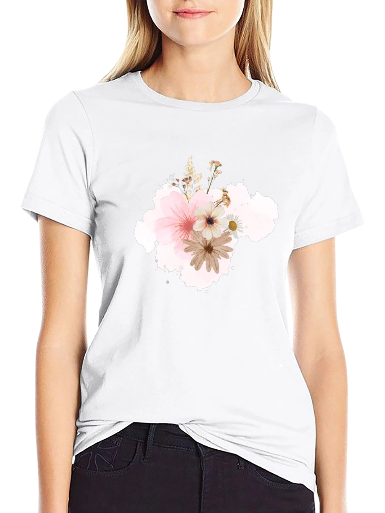 Floral T-Shirt - Soft Blossom Design
