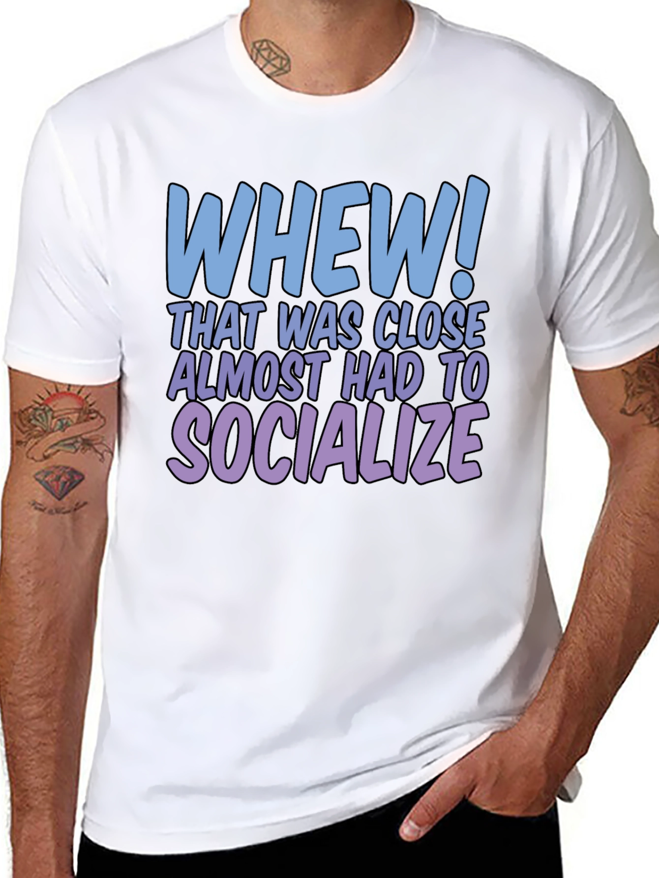 Whew! Socialize Graphic T-Shirt - Introvert Humor