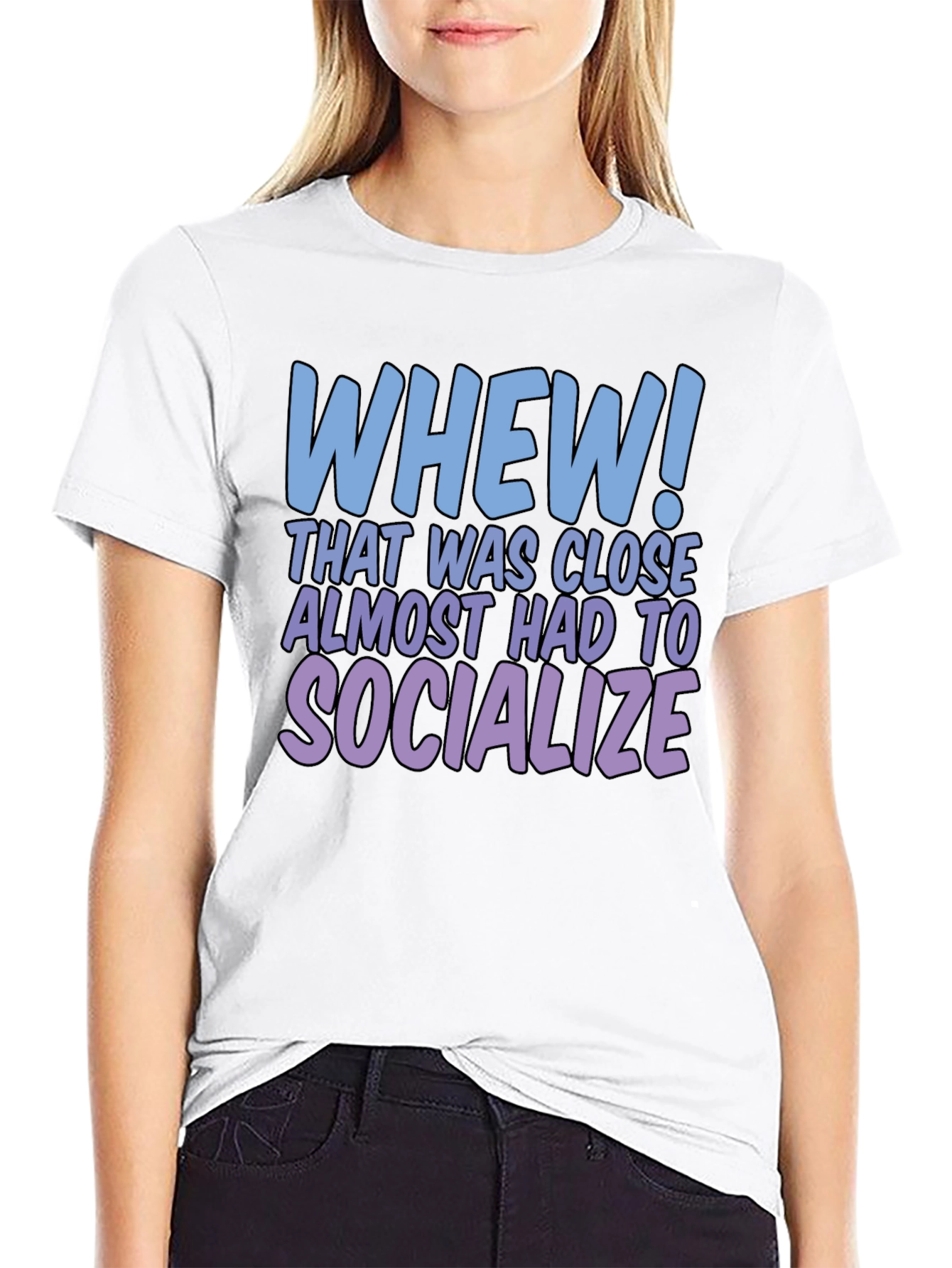 Whew! Socialize Graphic T-Shirt - Introvert Humor