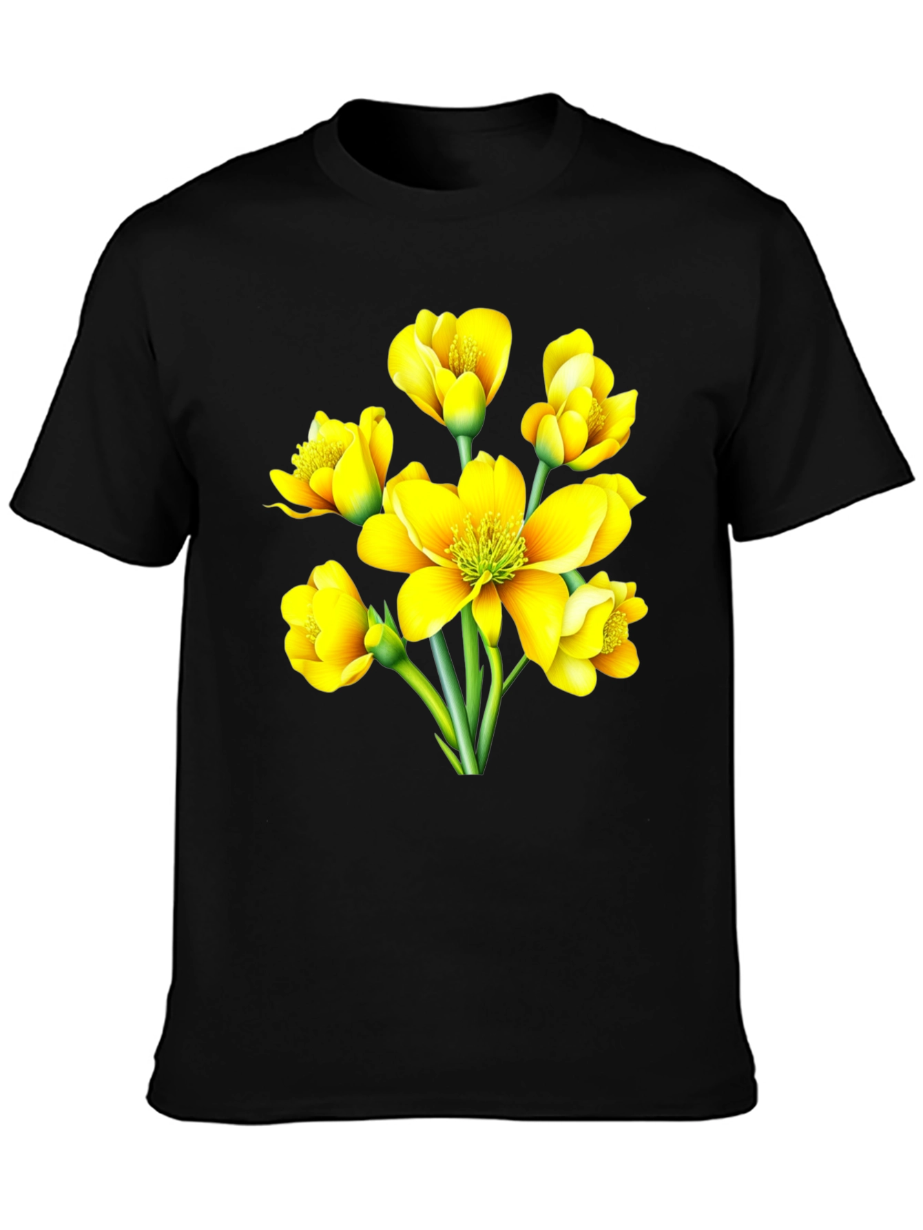 Floral Black T-Shirt