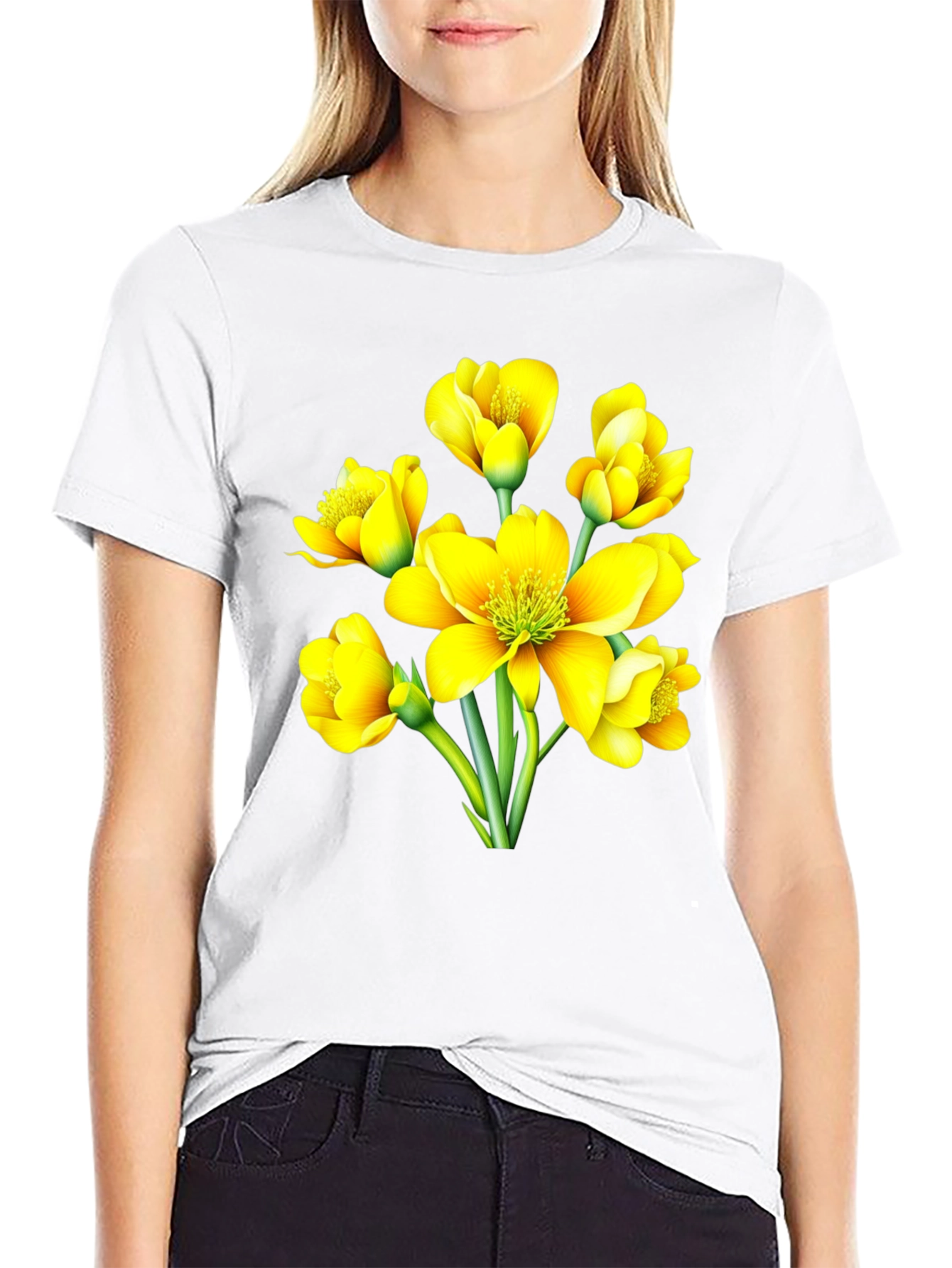 Floral Black T-Shirt