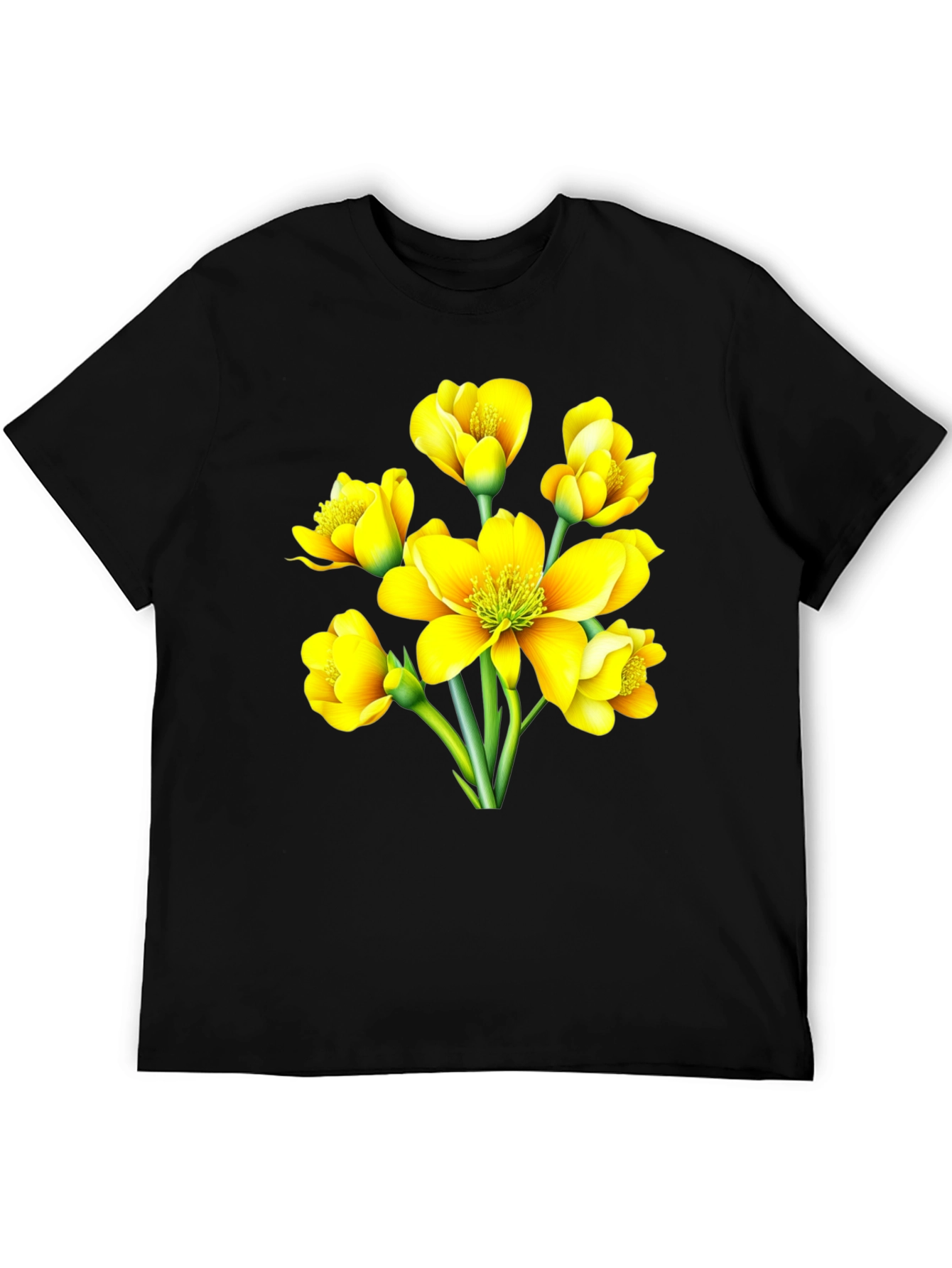 Floral Black T-Shirt
