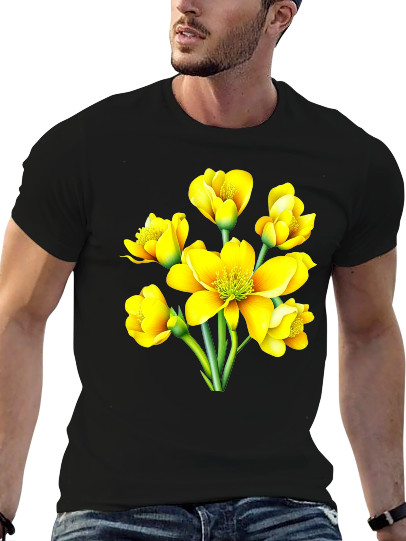 Floral Black T-Shirt