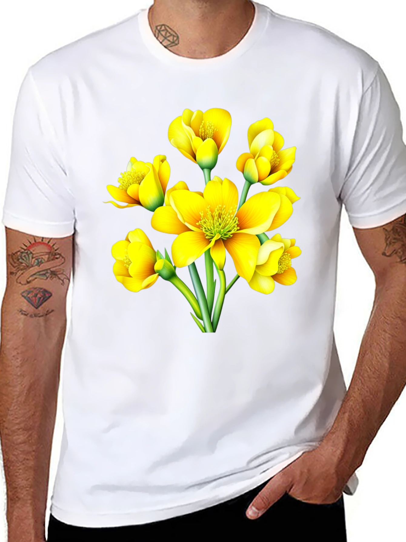 Floral Black T-Shirt