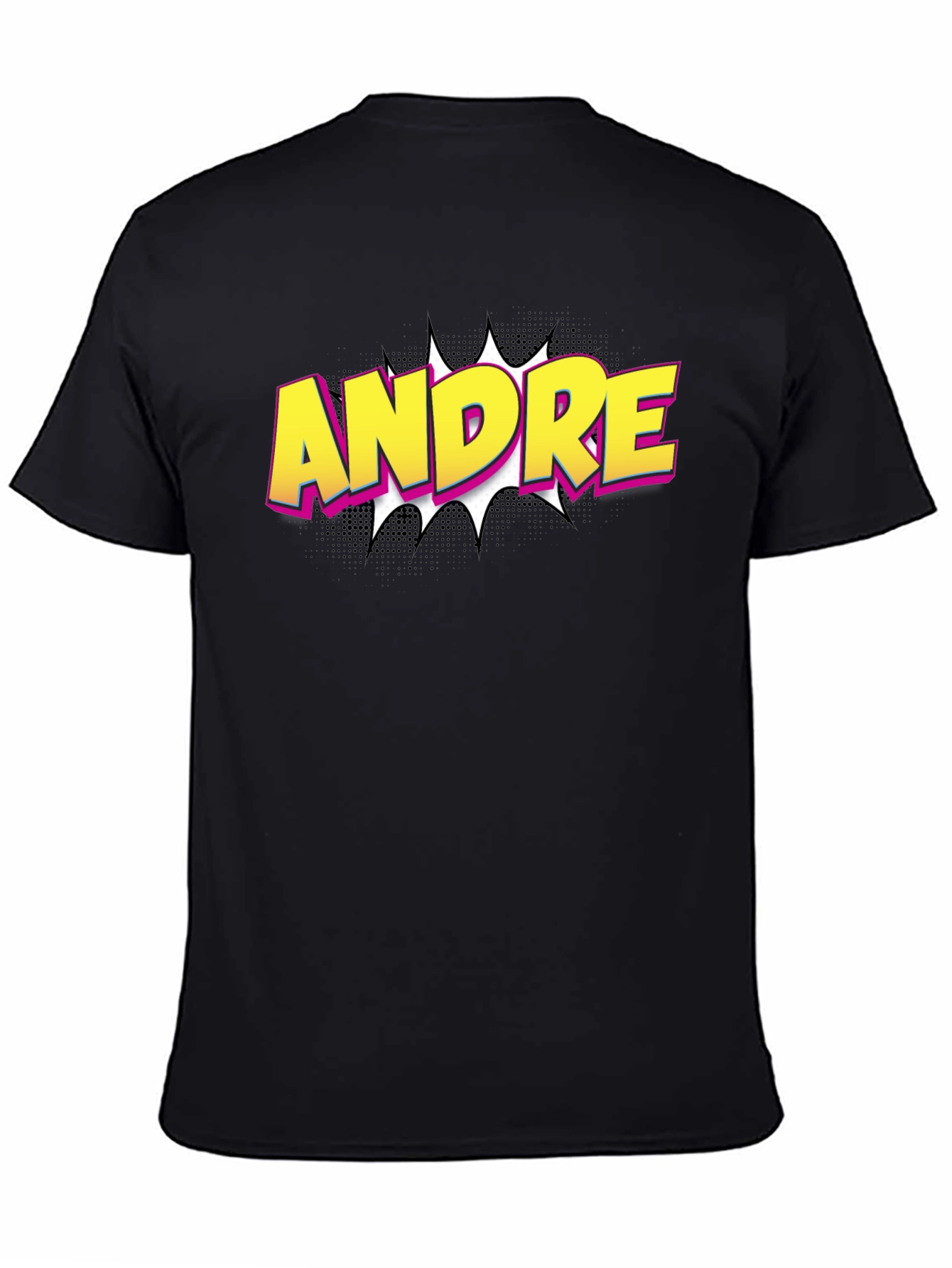 Andre Comic Book Style Black T-Shirt