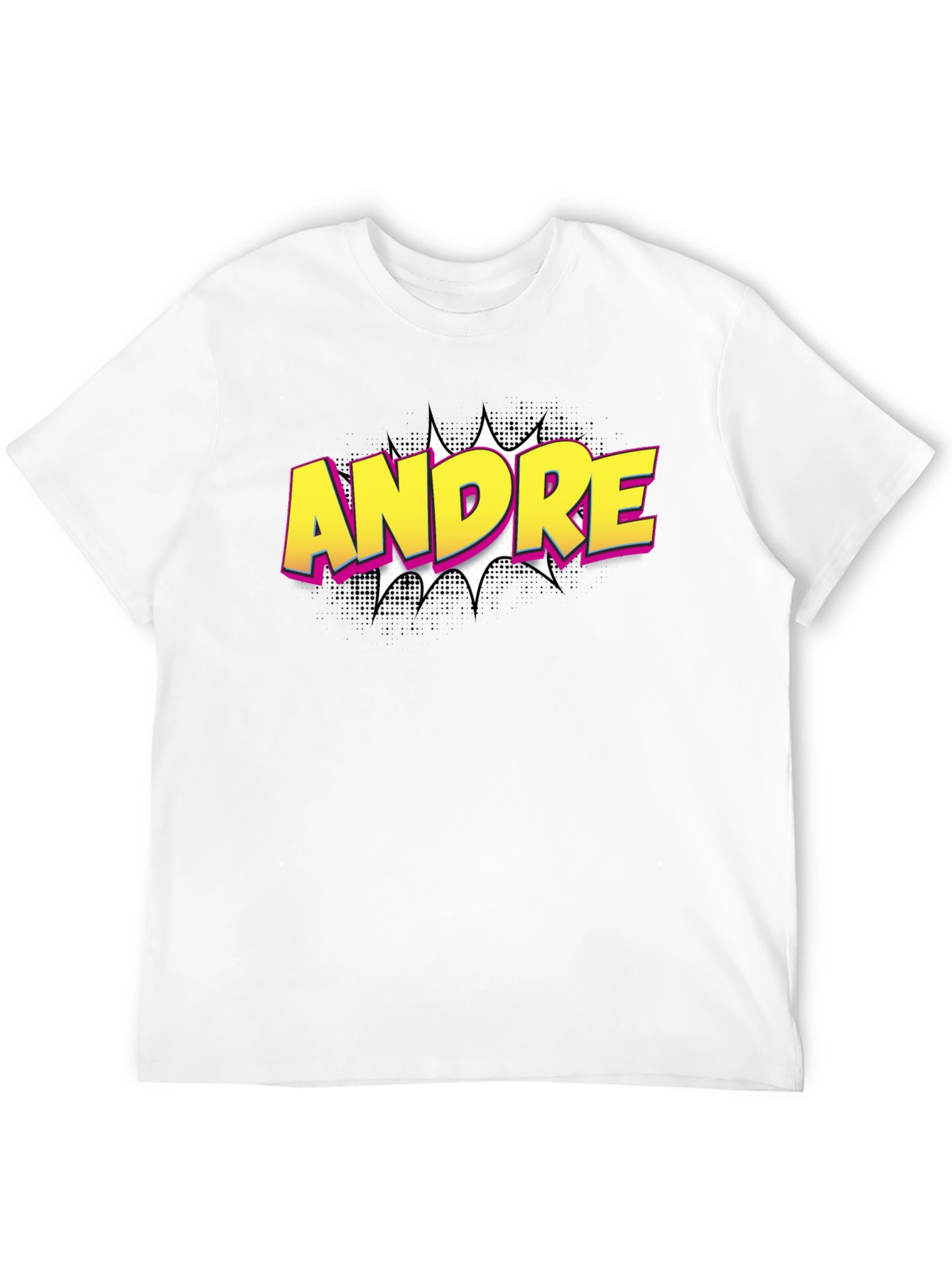 Andre Comic Book Style Black T-Shirt