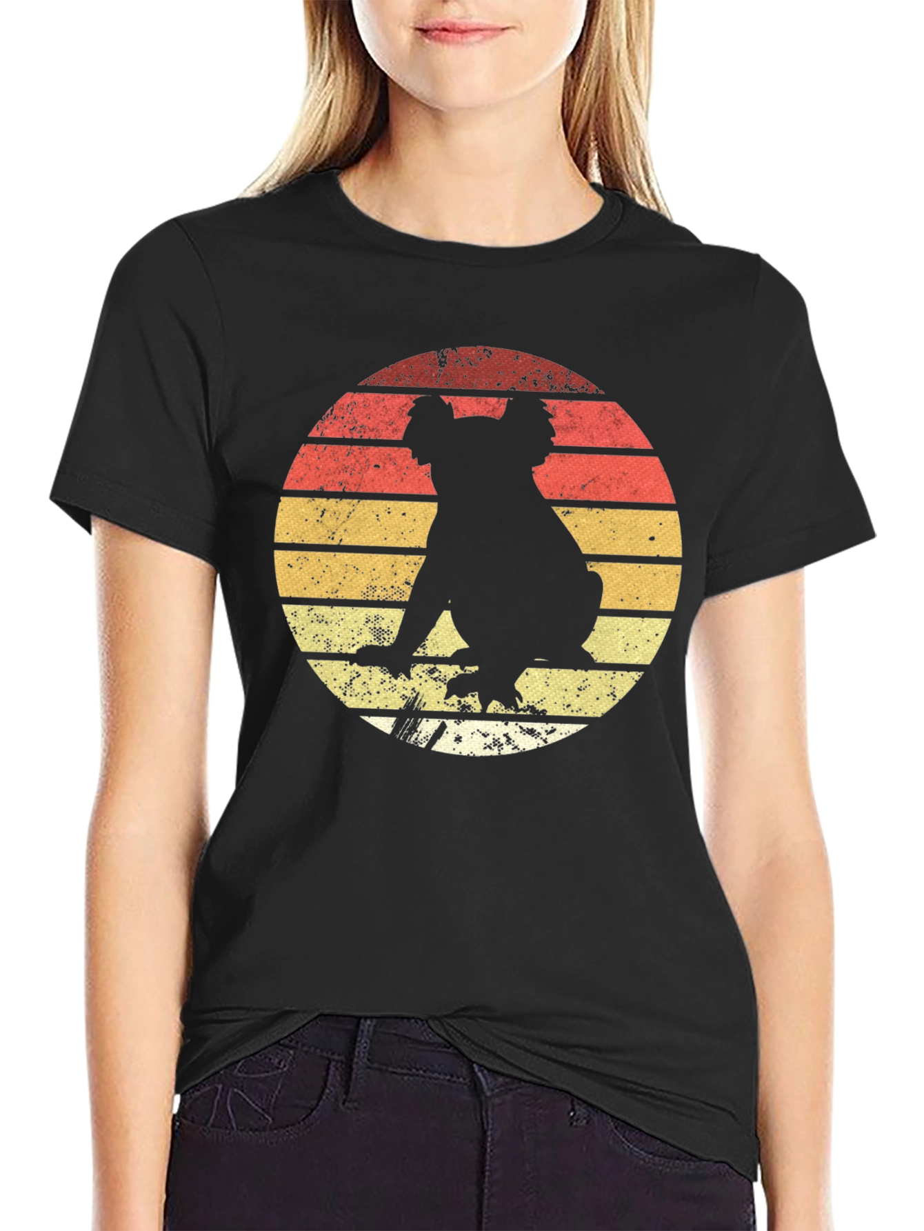 Retro Koala Sunset Graphic Tee - Black
