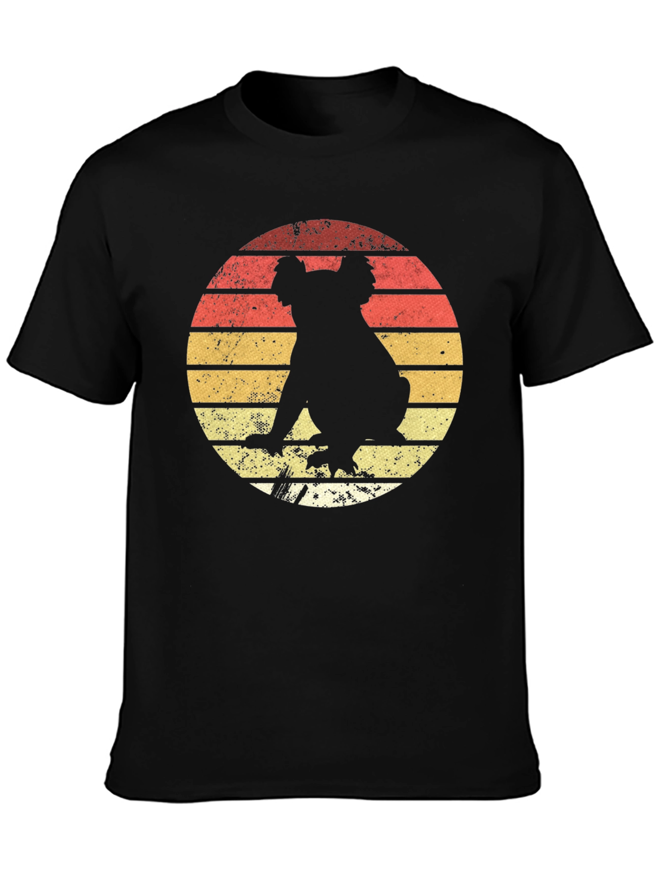 Retro Koala Sunset Graphic Tee - Black