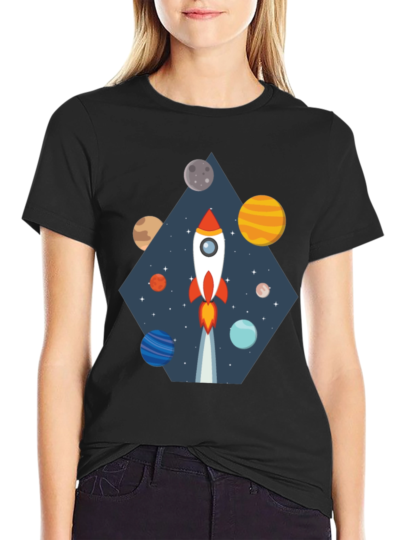 Space Rocket Graphic Tee - Cosmic Adventure Shirt