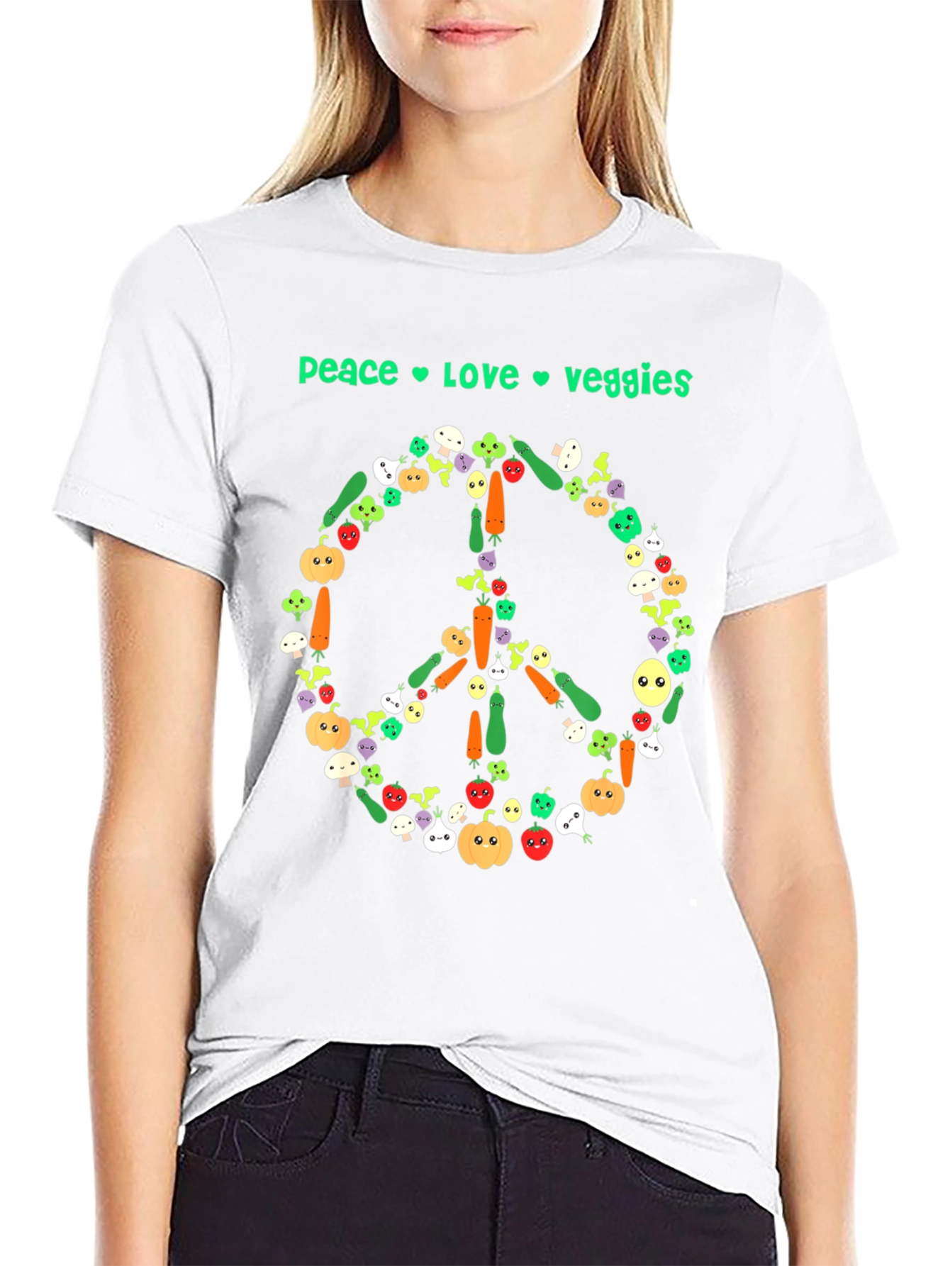 Peace Love Veggies Graphic T-Shirt