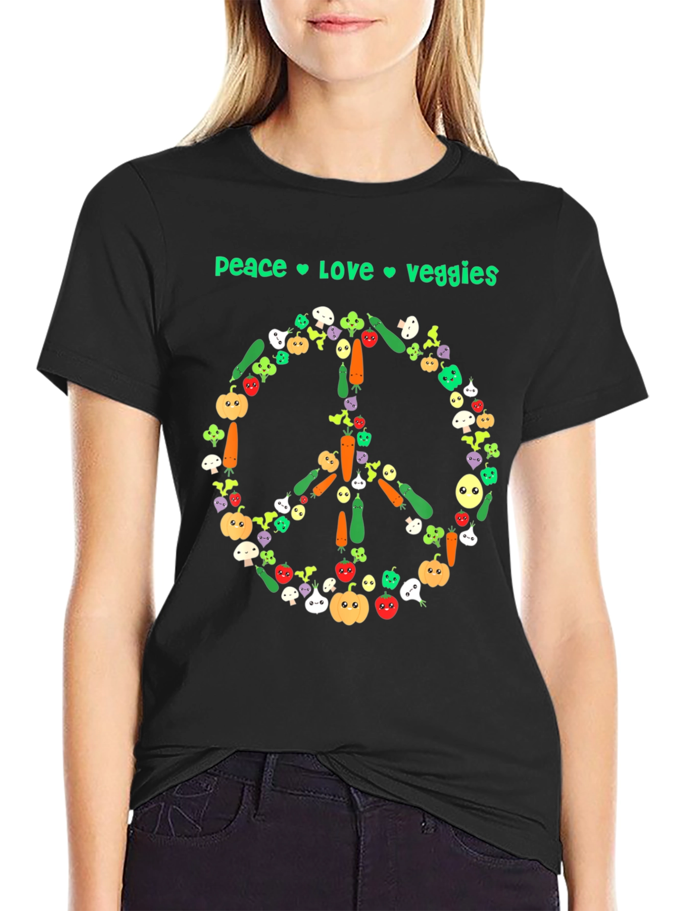 Peace Love Veggies Graphic T-Shirt
