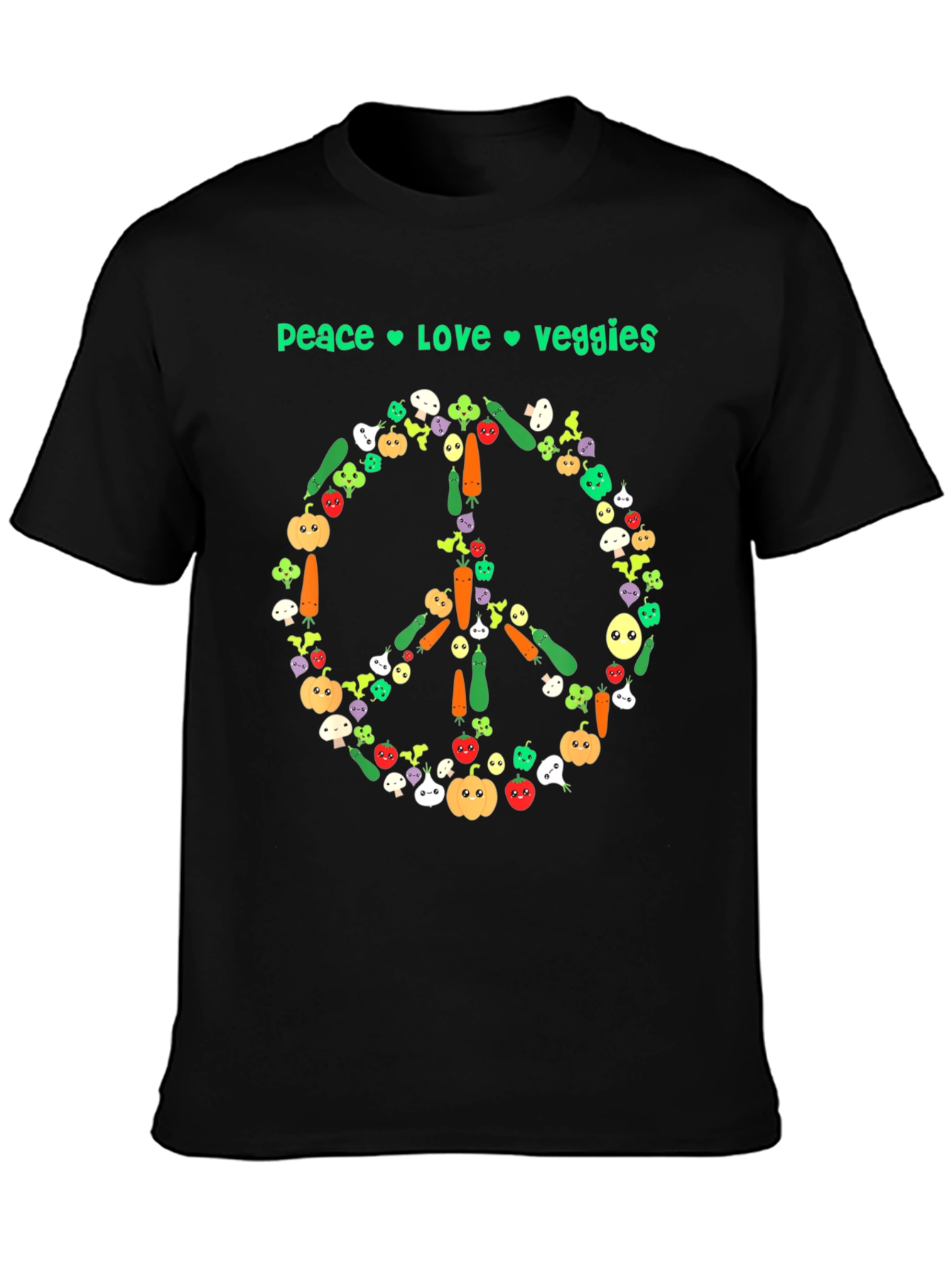 Peace Love Veggies Graphic T-Shirt