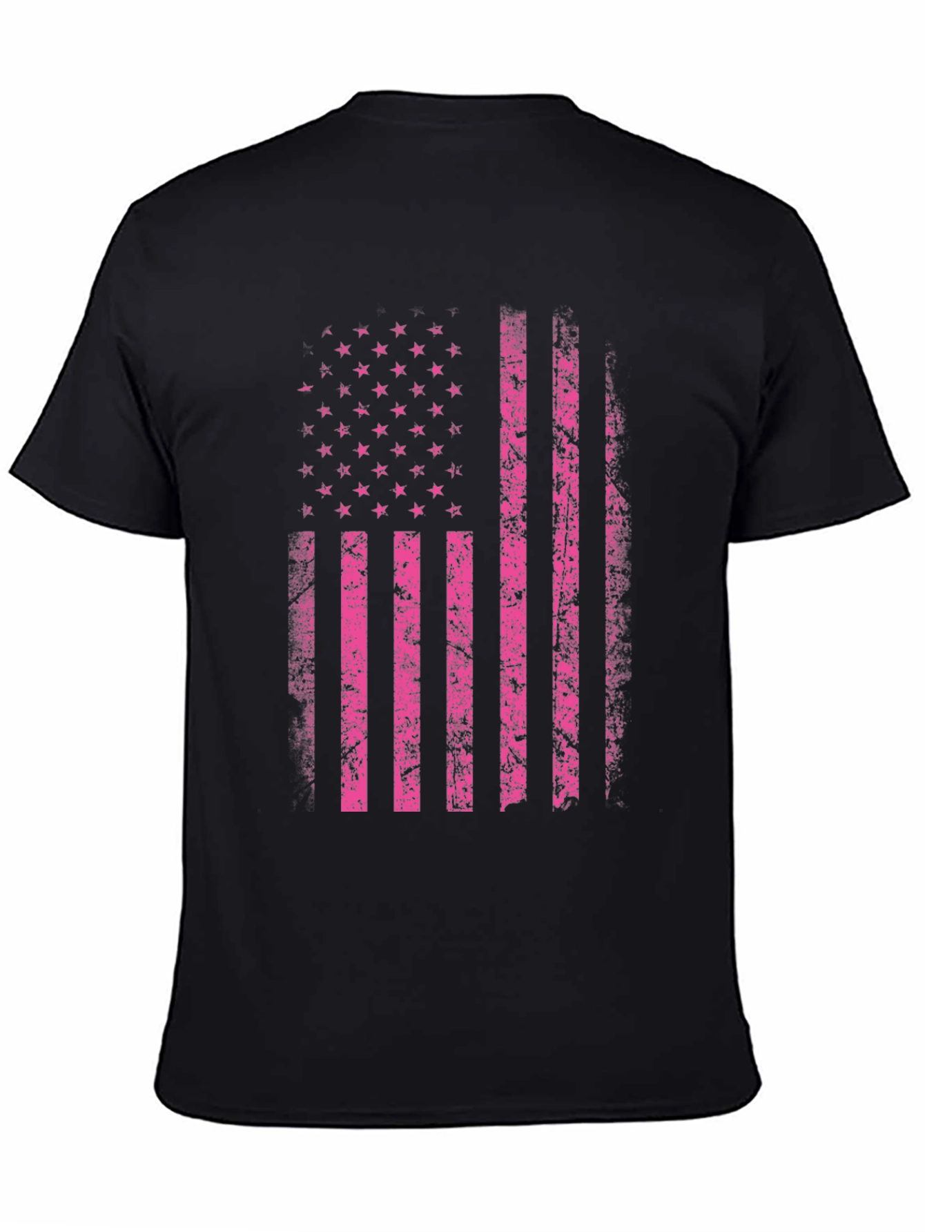 Distressed US Flag Graphic Tee - Black