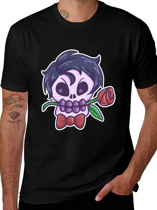 Skull Rose Graphic Tee - Mens Black T-Shirt