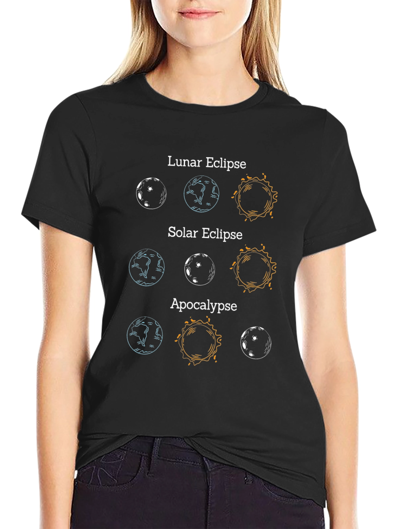 Lunar Solar Eclipse Apocalypse Graphic T-Shirt