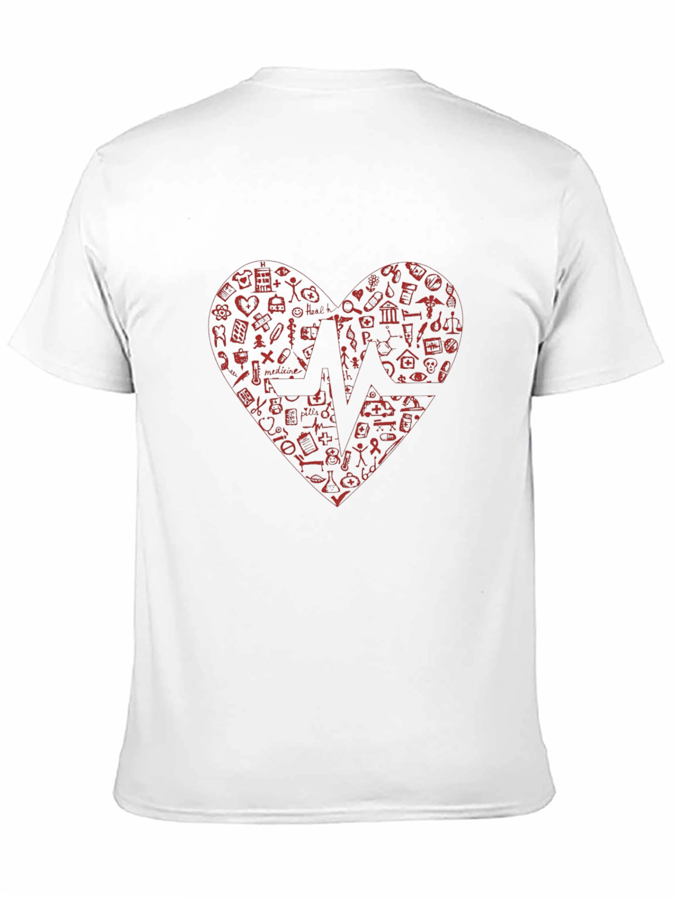 Medical Heartbeat Graphic T-Shirt - Black