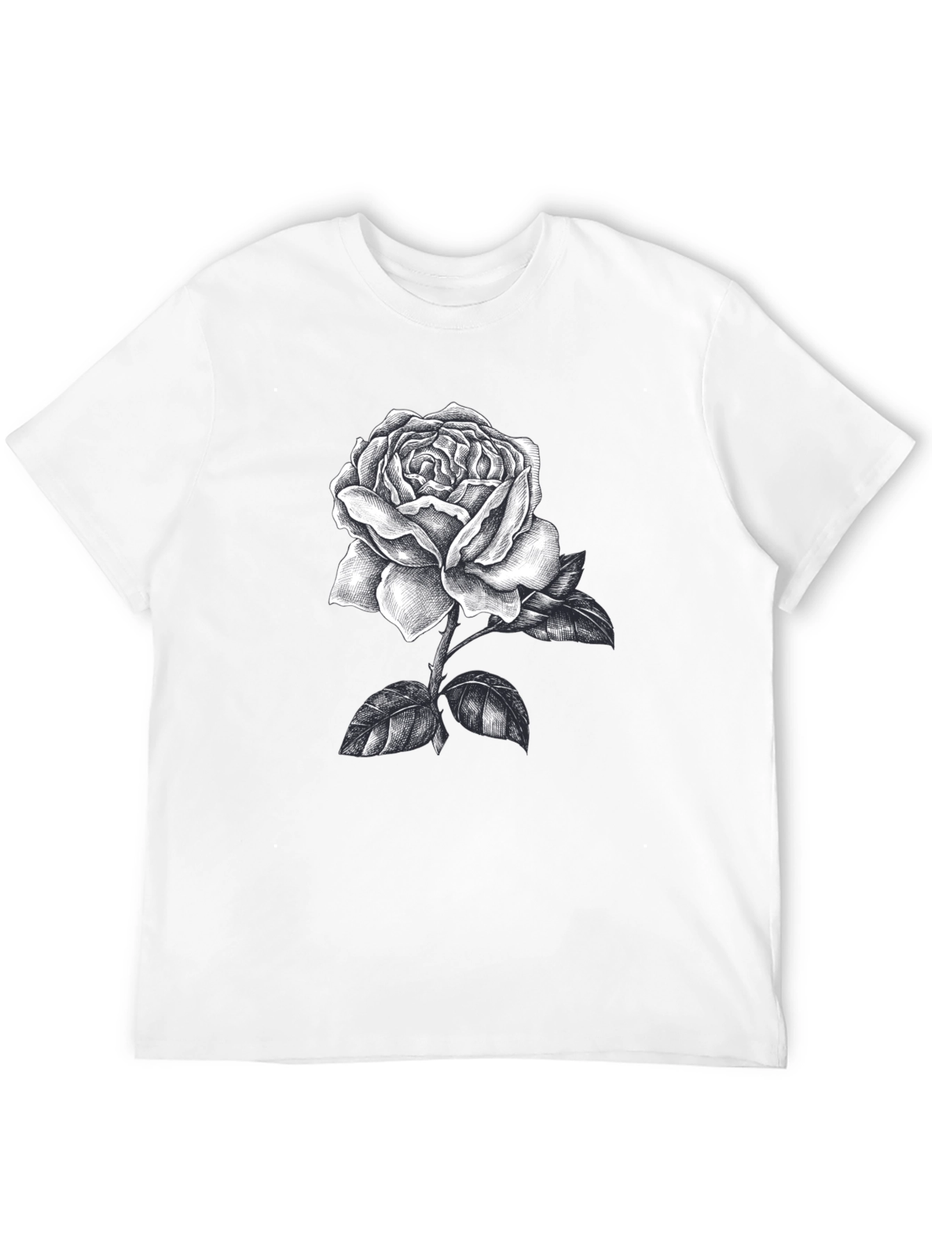 Black Rose Graphic Tee - Stylish Mens Casual Wear
