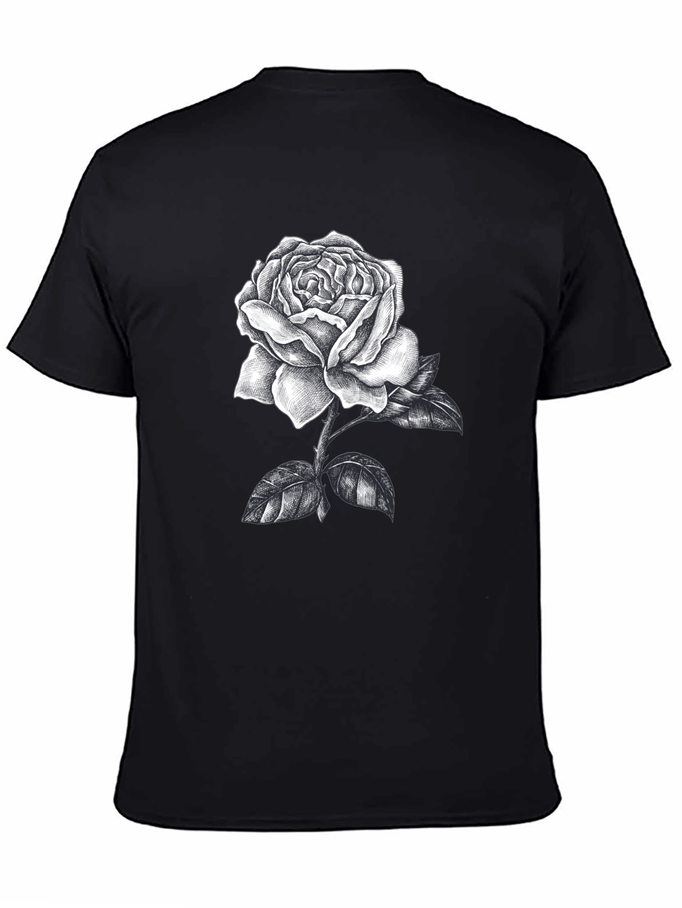 Black Rose Graphic Tee - Stylish Mens Casual Wear
