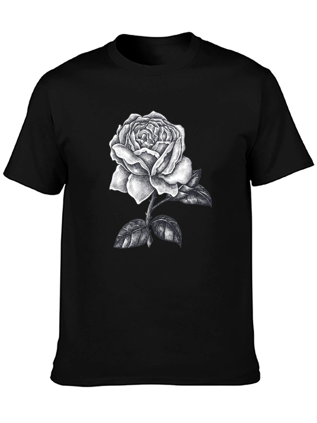 Black Rose Graphic Tee - Stylish Mens Casual Wear