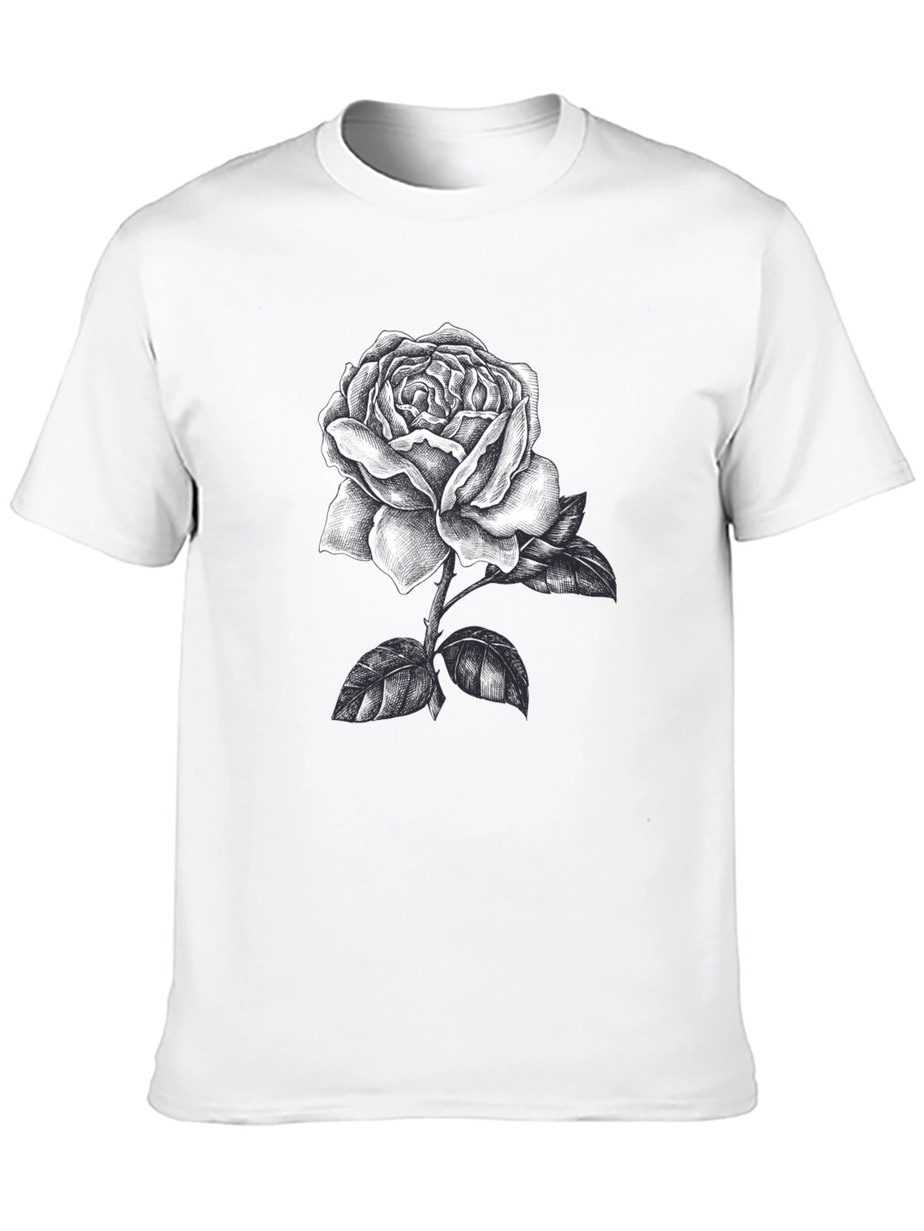 Black Rose Graphic Tee - Stylish Mens Casual Wear