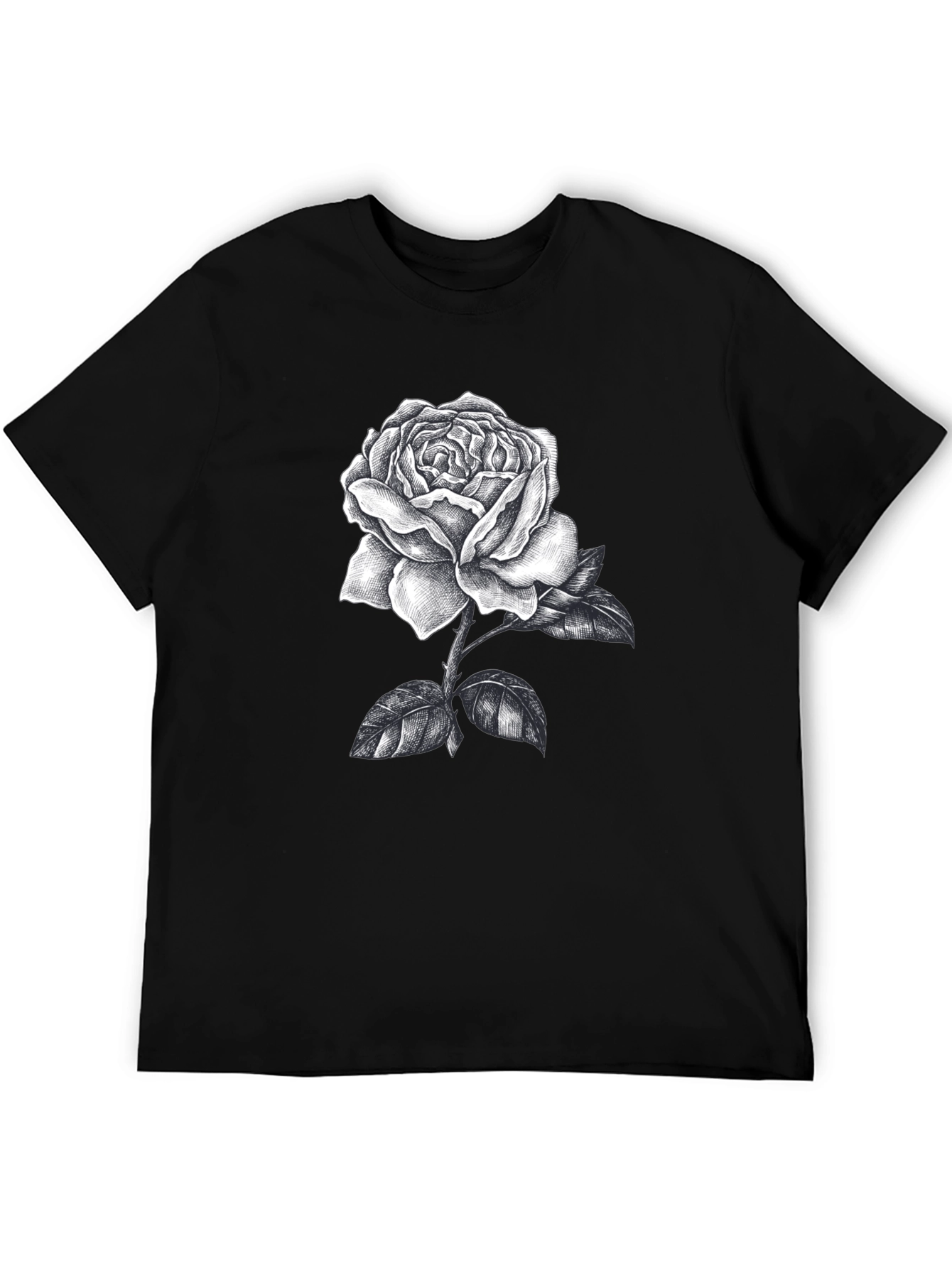 Black Rose Graphic Tee - Stylish Mens Casual Wear