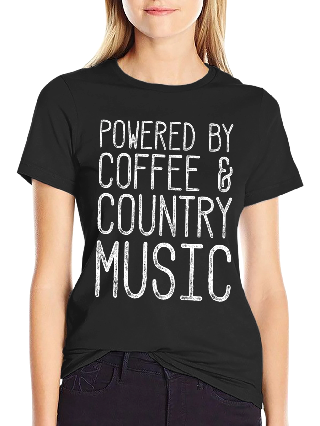 Powered By Coffee & Country Music Graphic T-Shirt