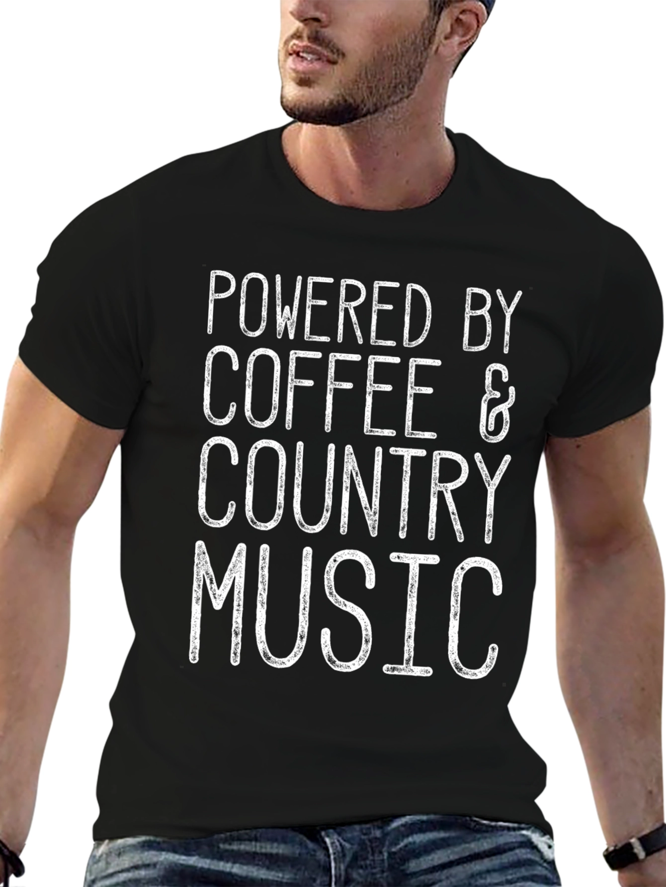 Powered By Coffee & Country Music Graphic T-Shirt