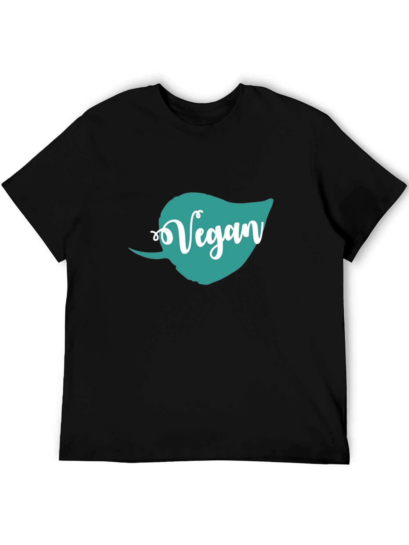 Vegan Leaf Graphic T-Shirt - Unisex Black Tee