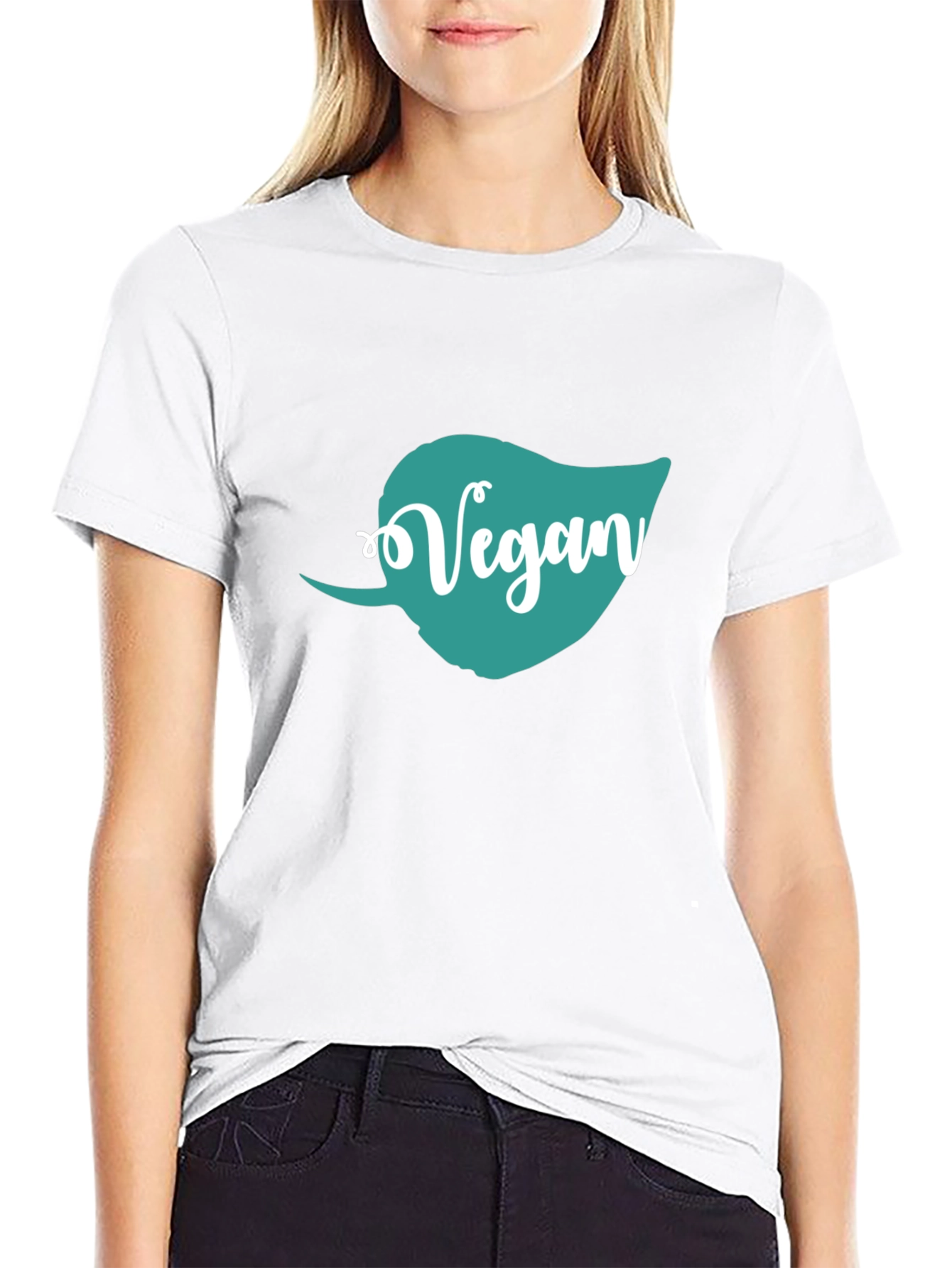 Vegan Leaf Graphic T-Shirt - Unisex Black Tee