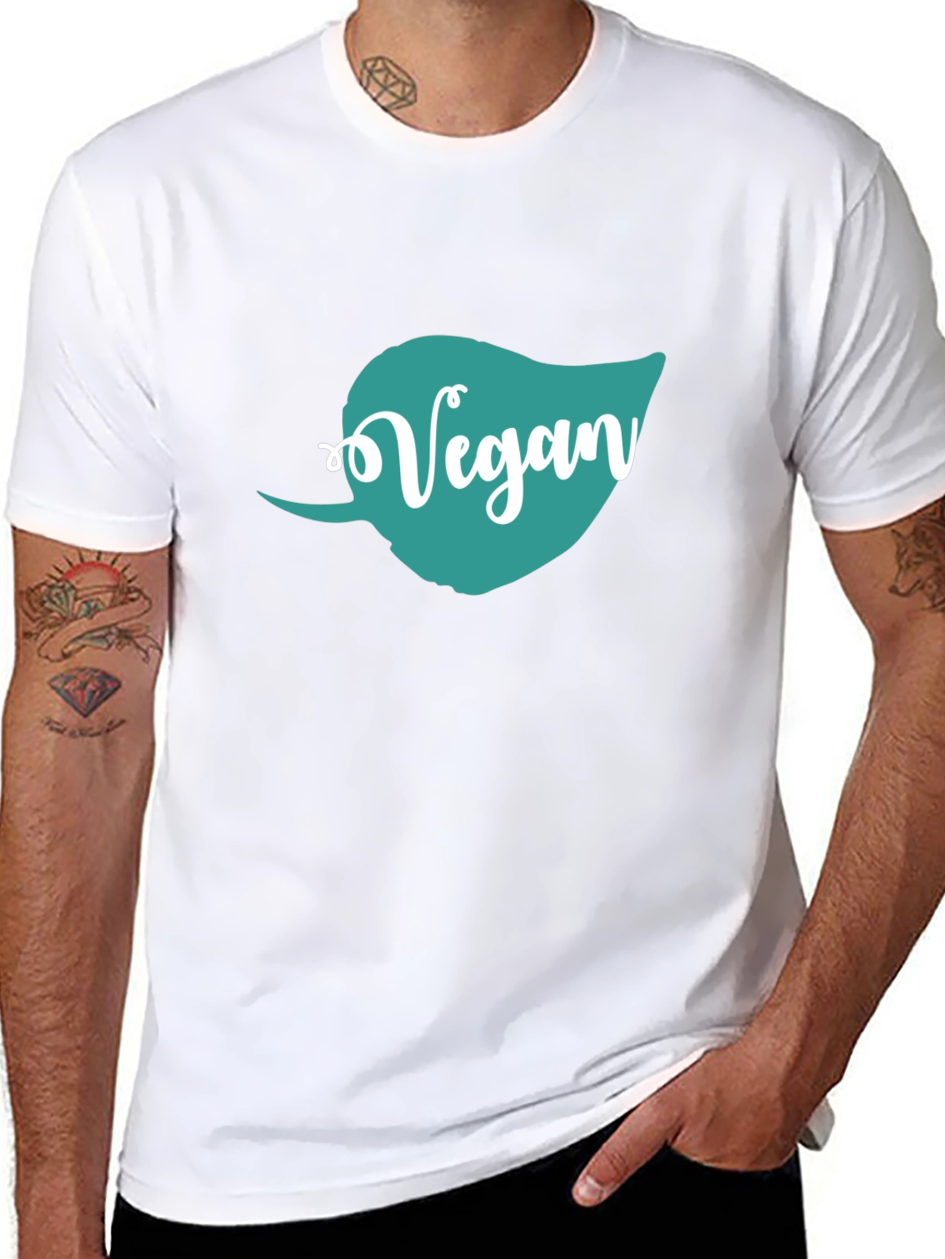 Vegan Leaf Graphic T-Shirt - Unisex Black Tee