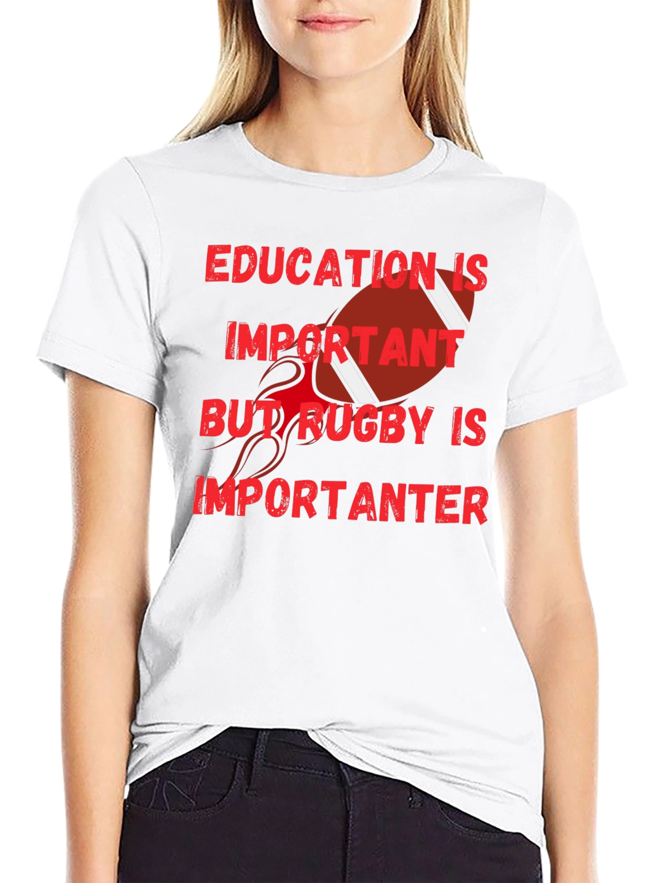 Education Important Rugby More Important Tee