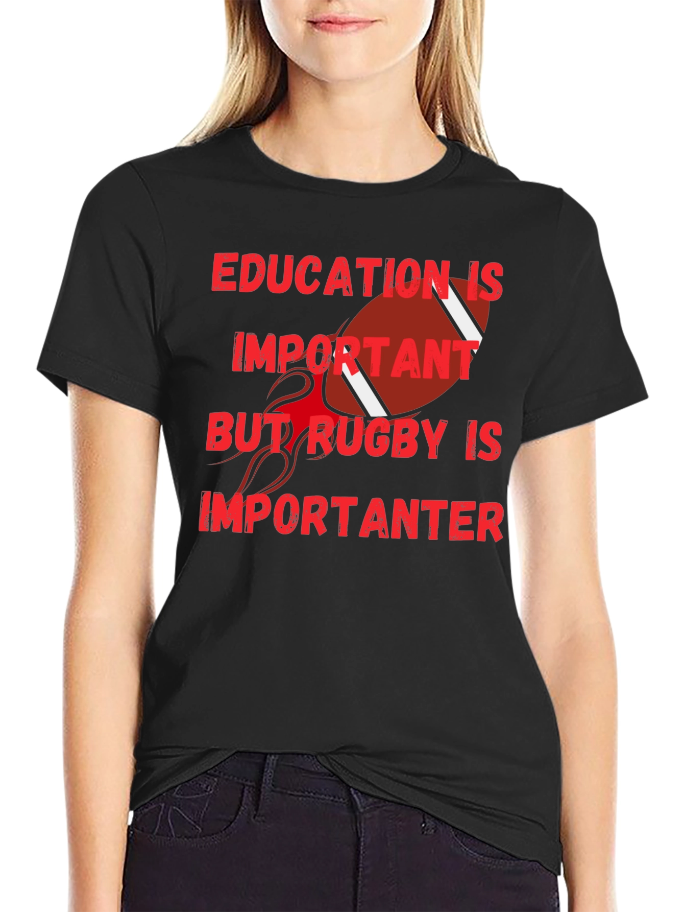 Education Important Rugby More Important Tee