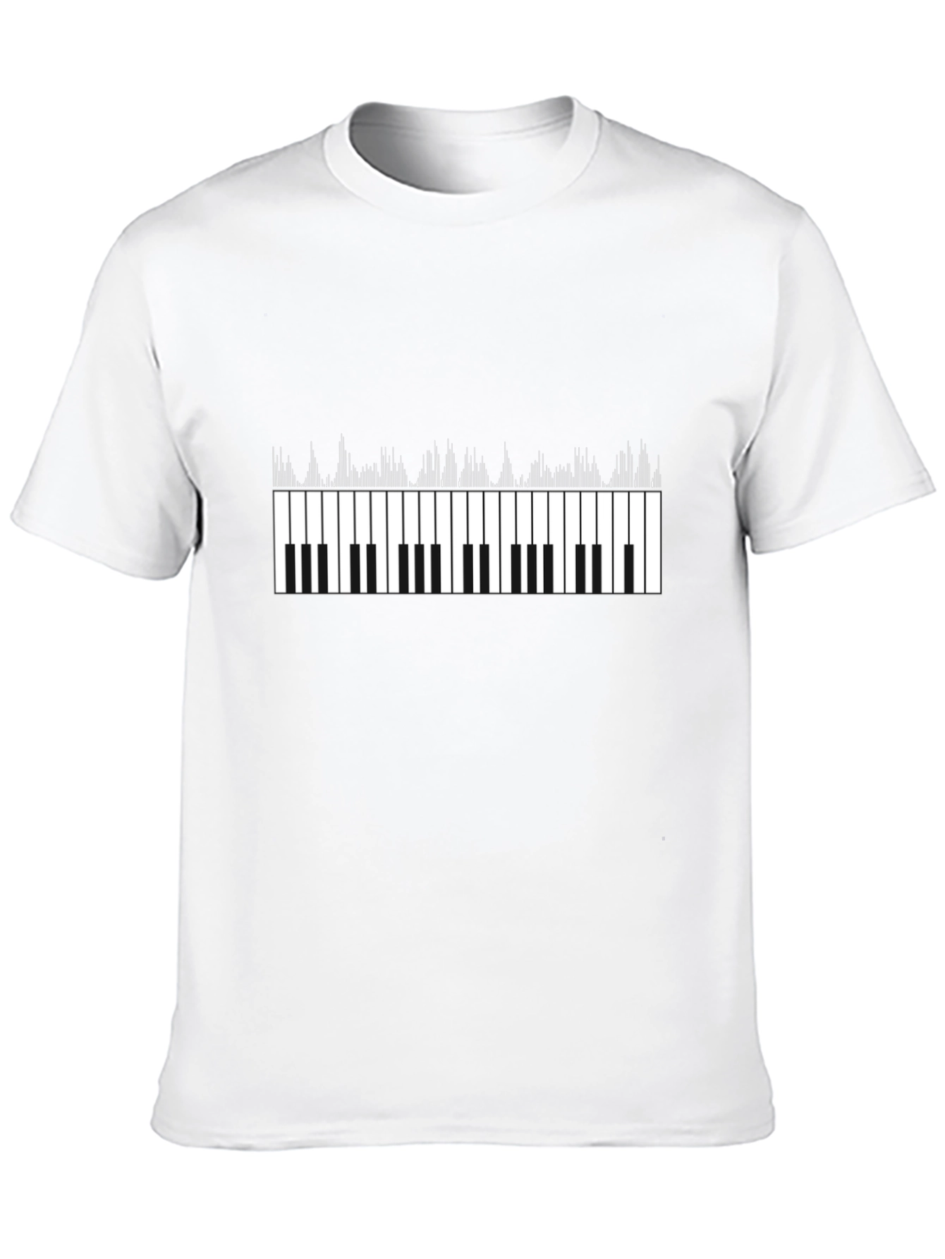 Piano Keys Graphic Print Black T-Shirt