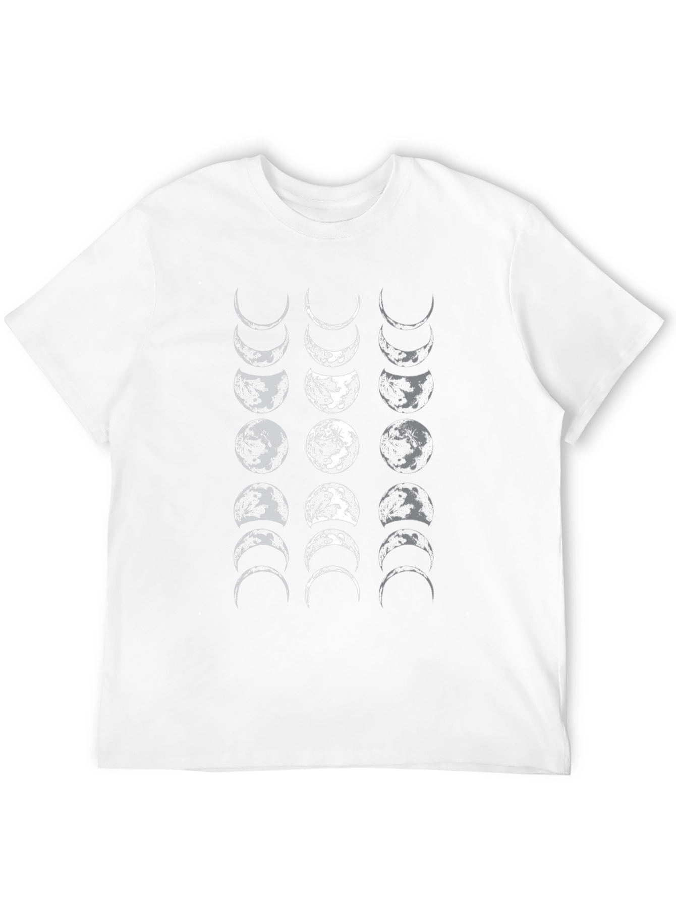 Moon Phases Graphic Print Black T-Shirt