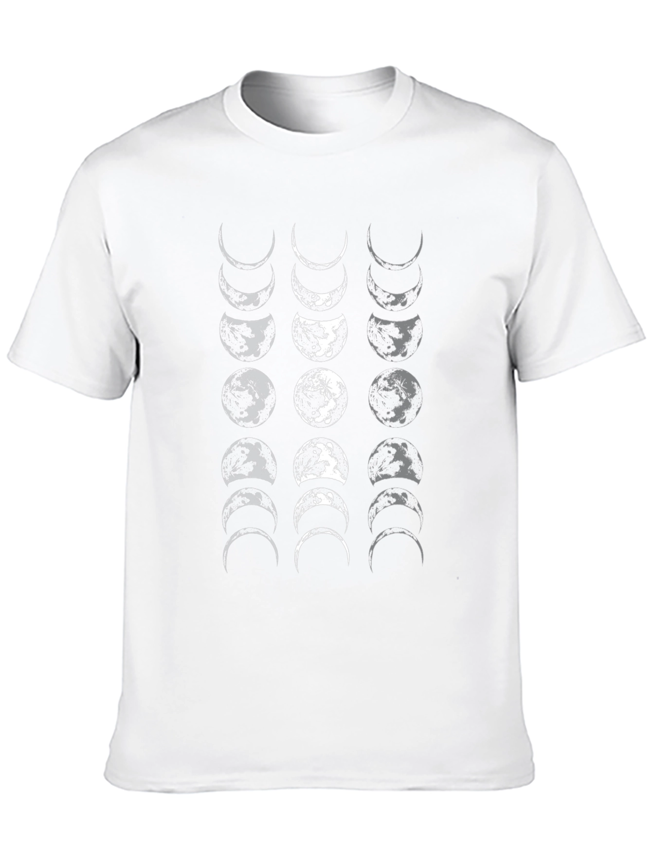 Moon Phases Graphic Print Black T-Shirt