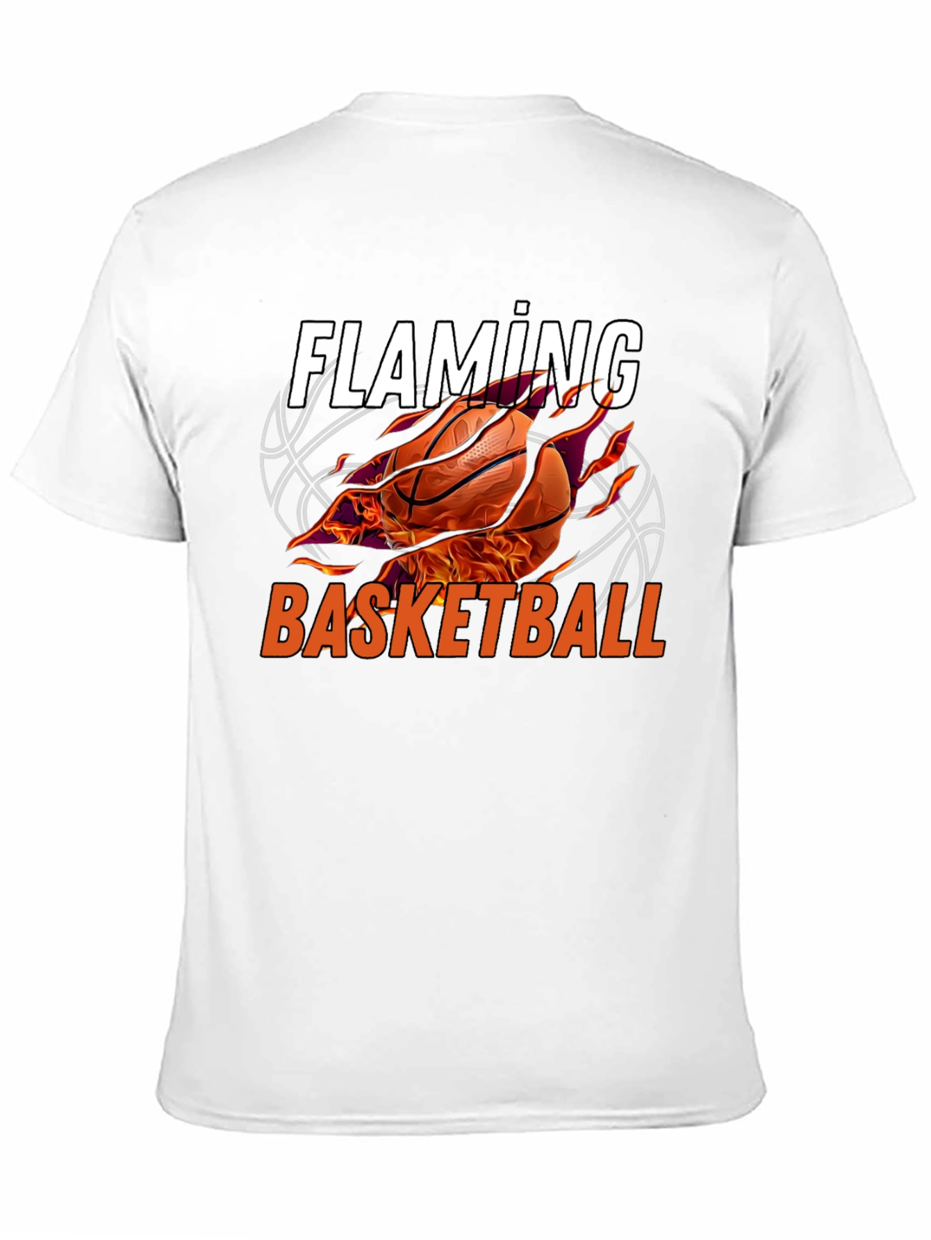 Flaming Basketball Graphic T-Shirt