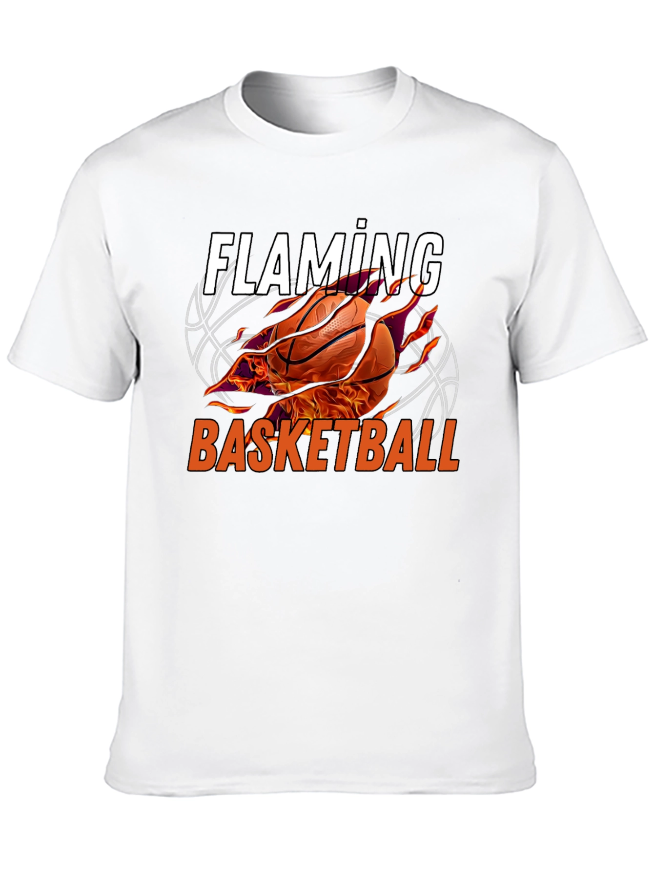Flaming Basketball Graphic T-Shirt