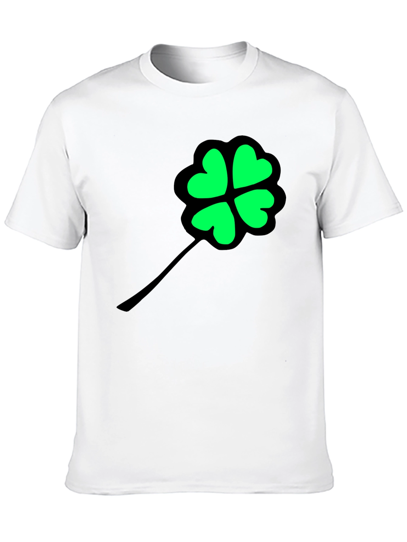 Lucky Clover Graphic Tee - Black Cotton T-Shirt