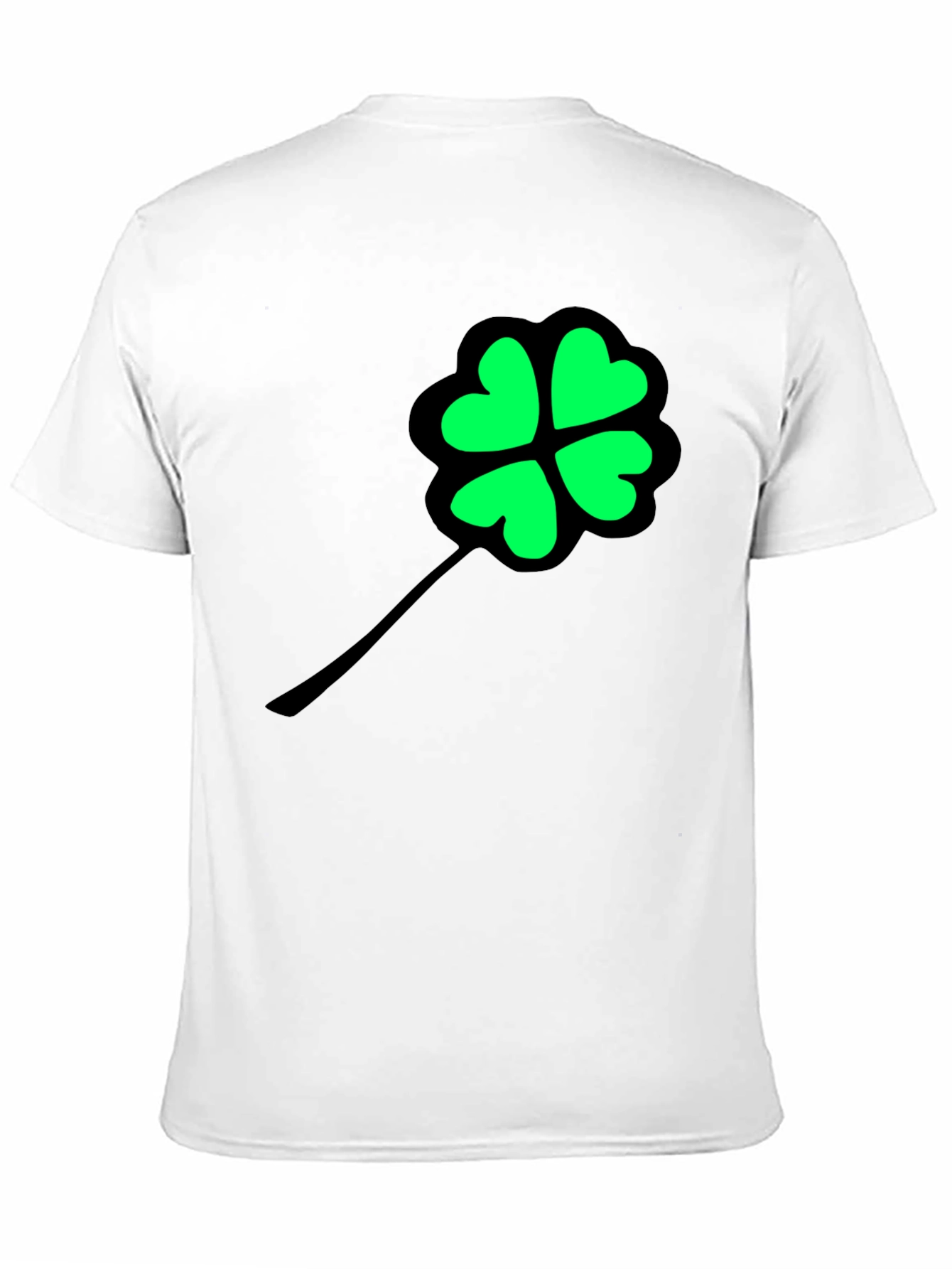 Lucky Clover Graphic Tee - Black Cotton T-Shirt