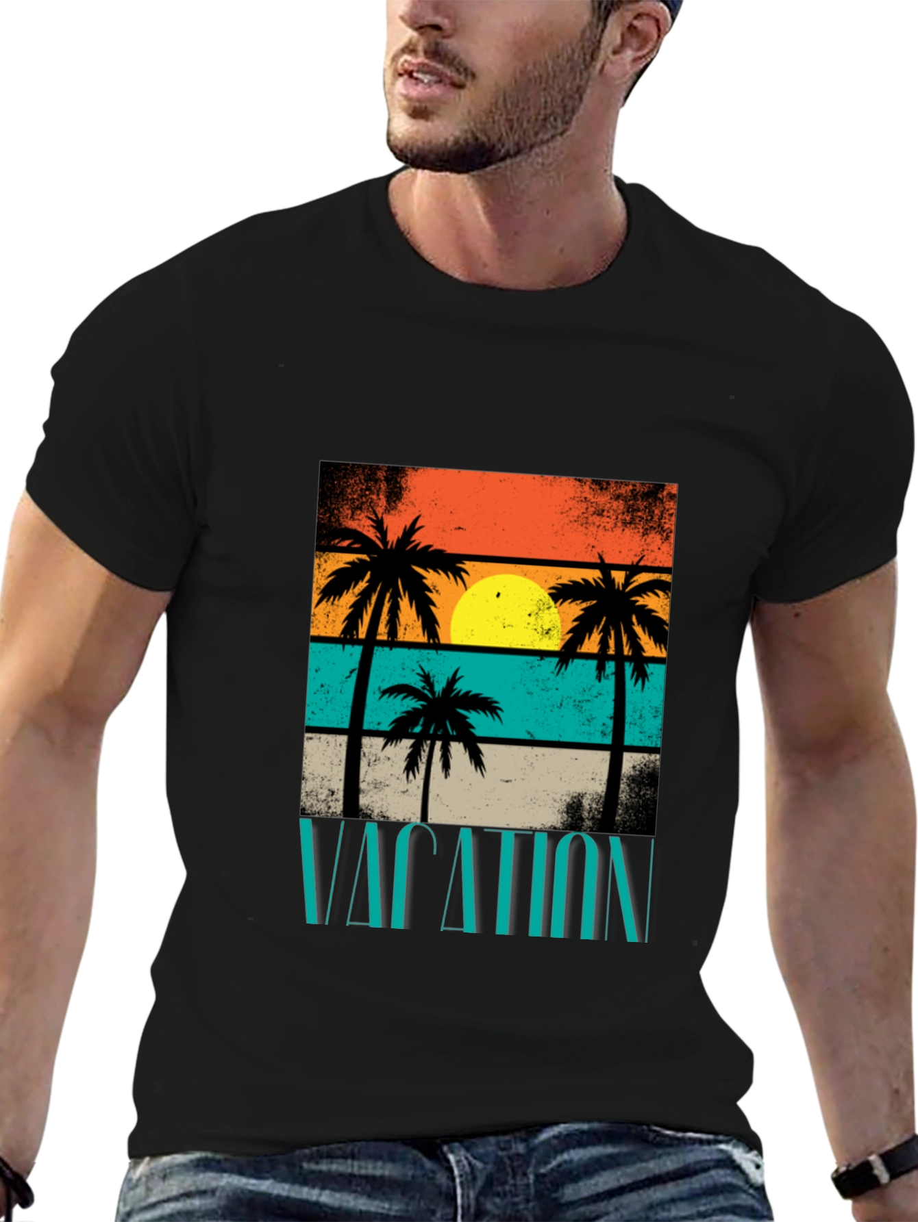 Vacation Palm Tree Graphic T-Shirt