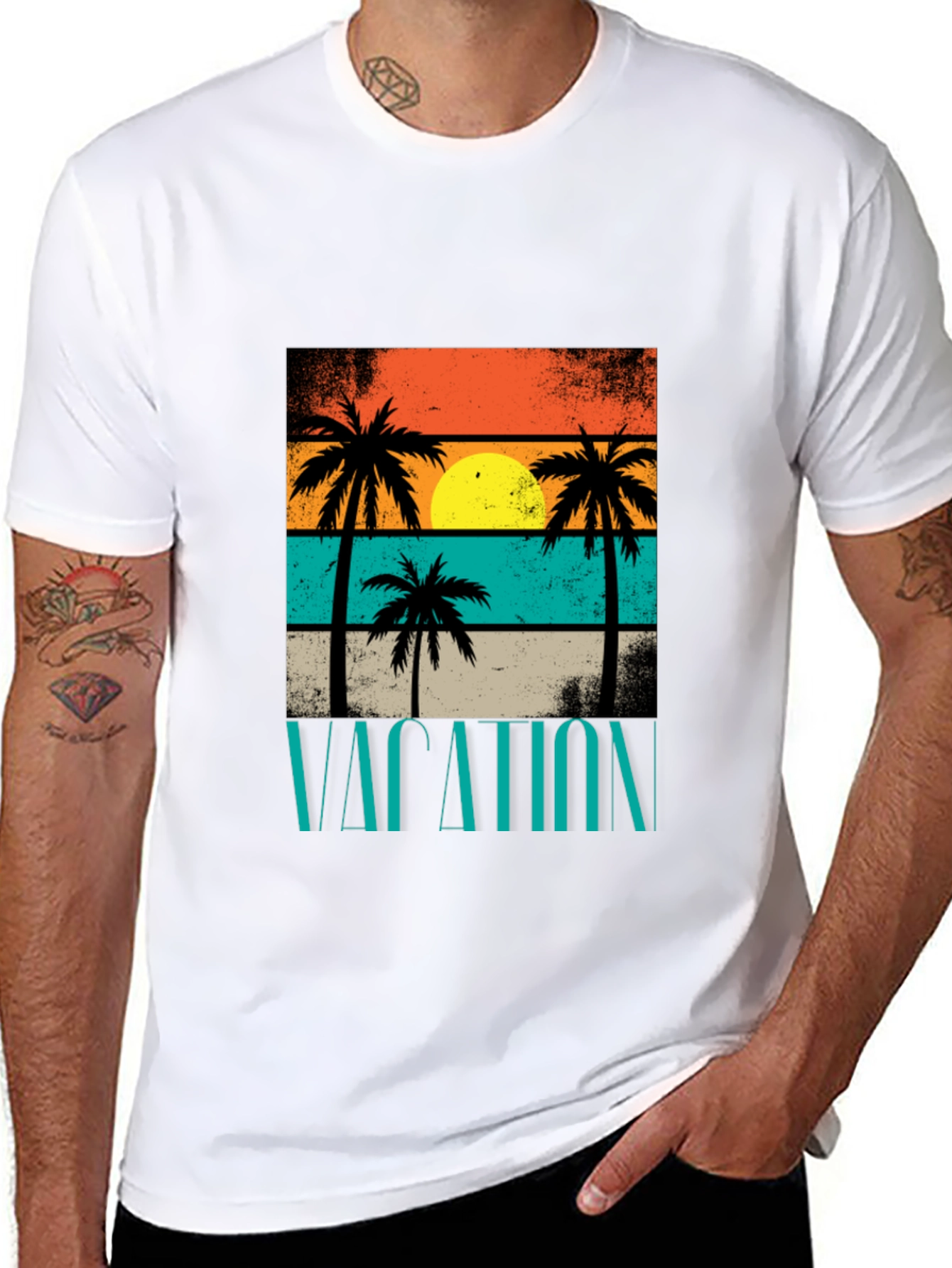 Vacation Palm Tree Graphic T-Shirt