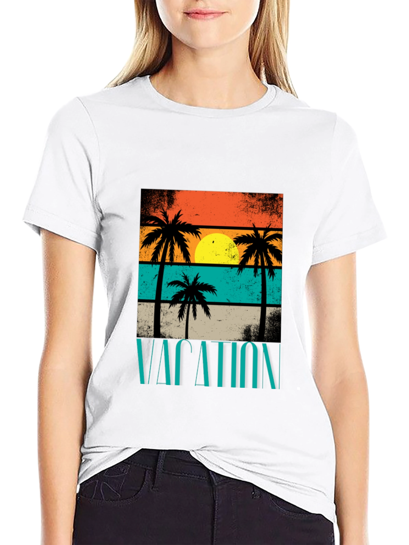 Vacation Palm Tree Graphic T-Shirt
