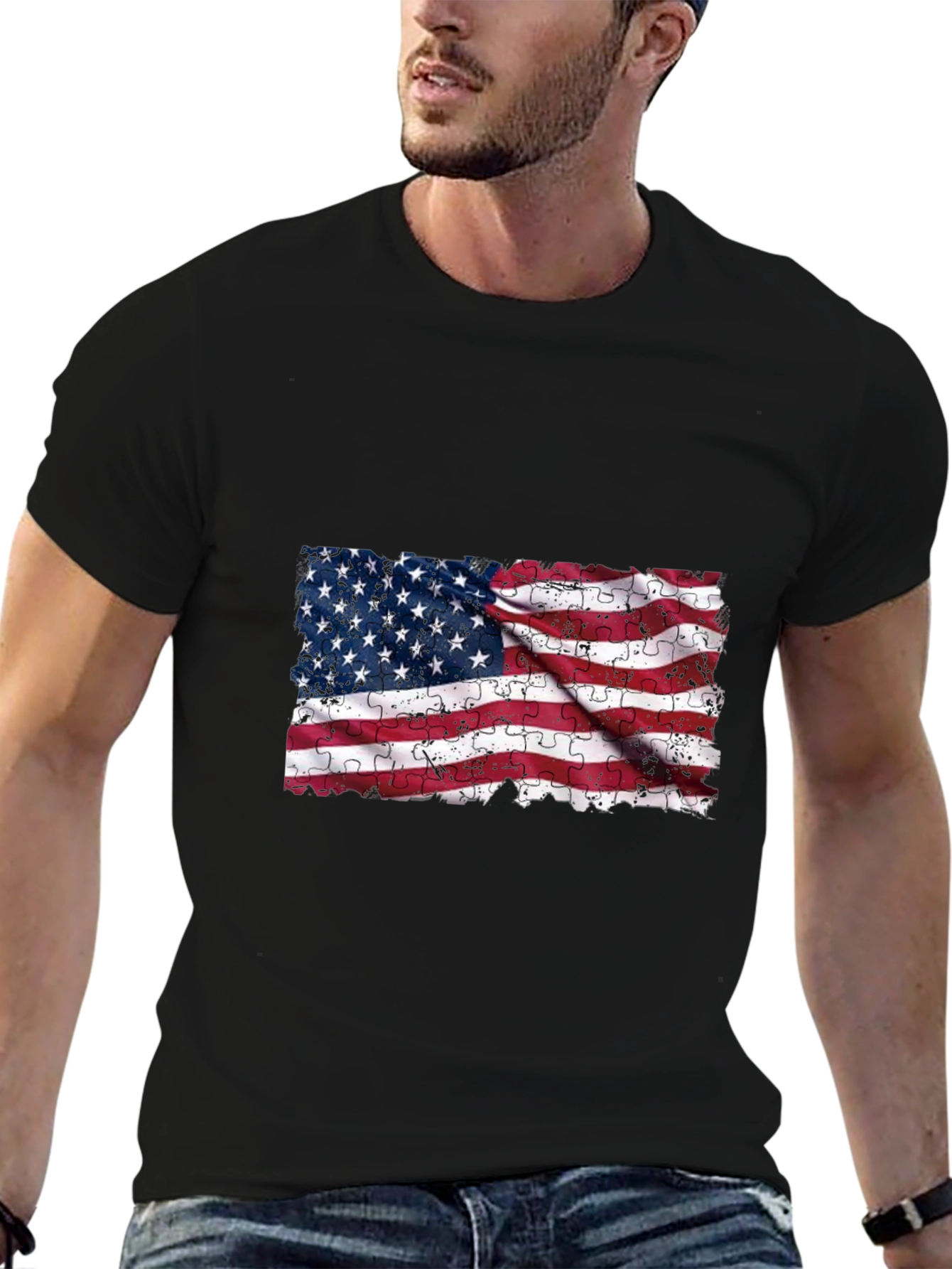 American Flag Puzzle T-Shirt
